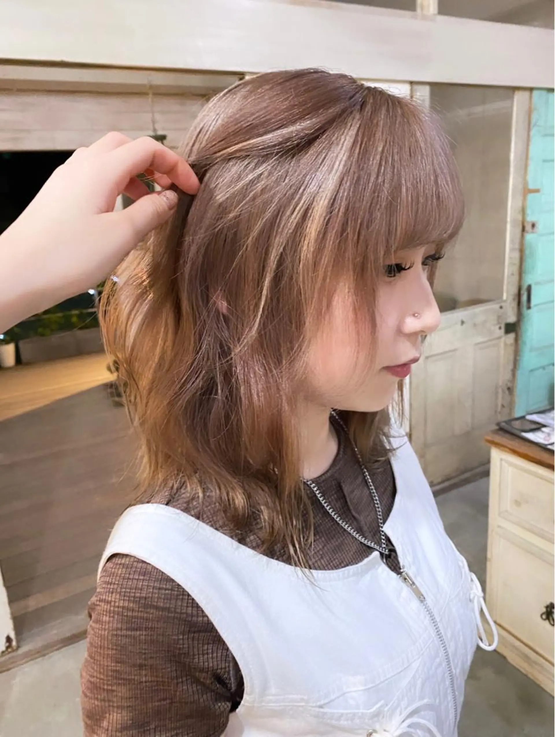 セミロング カラー ヘアアレンジ メンズ 心斎橋美容室 Junのヘアスタイル