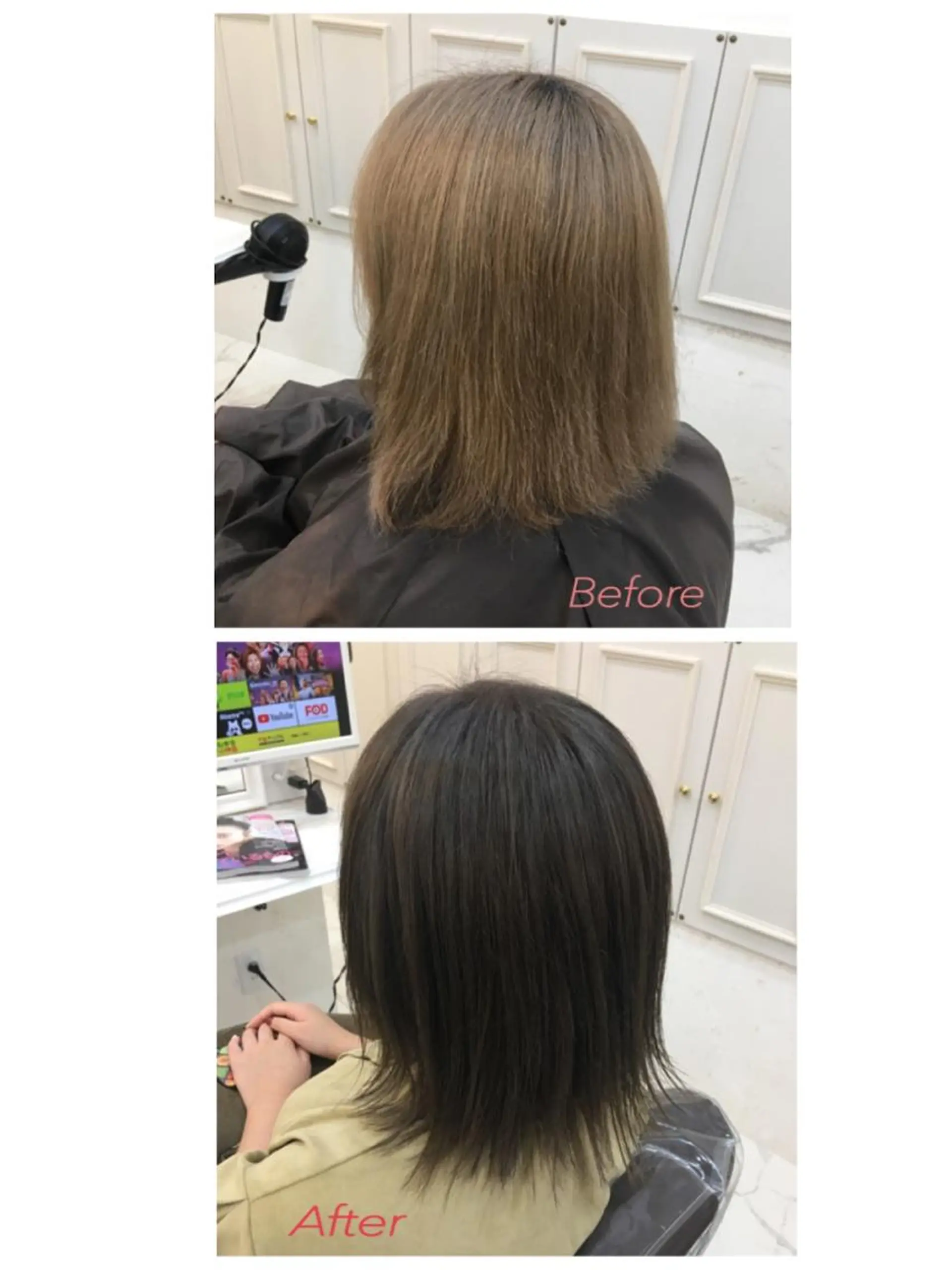 ミディアム カラー ブリーチ トリートメント 斉藤 貴也のヘアスタイル