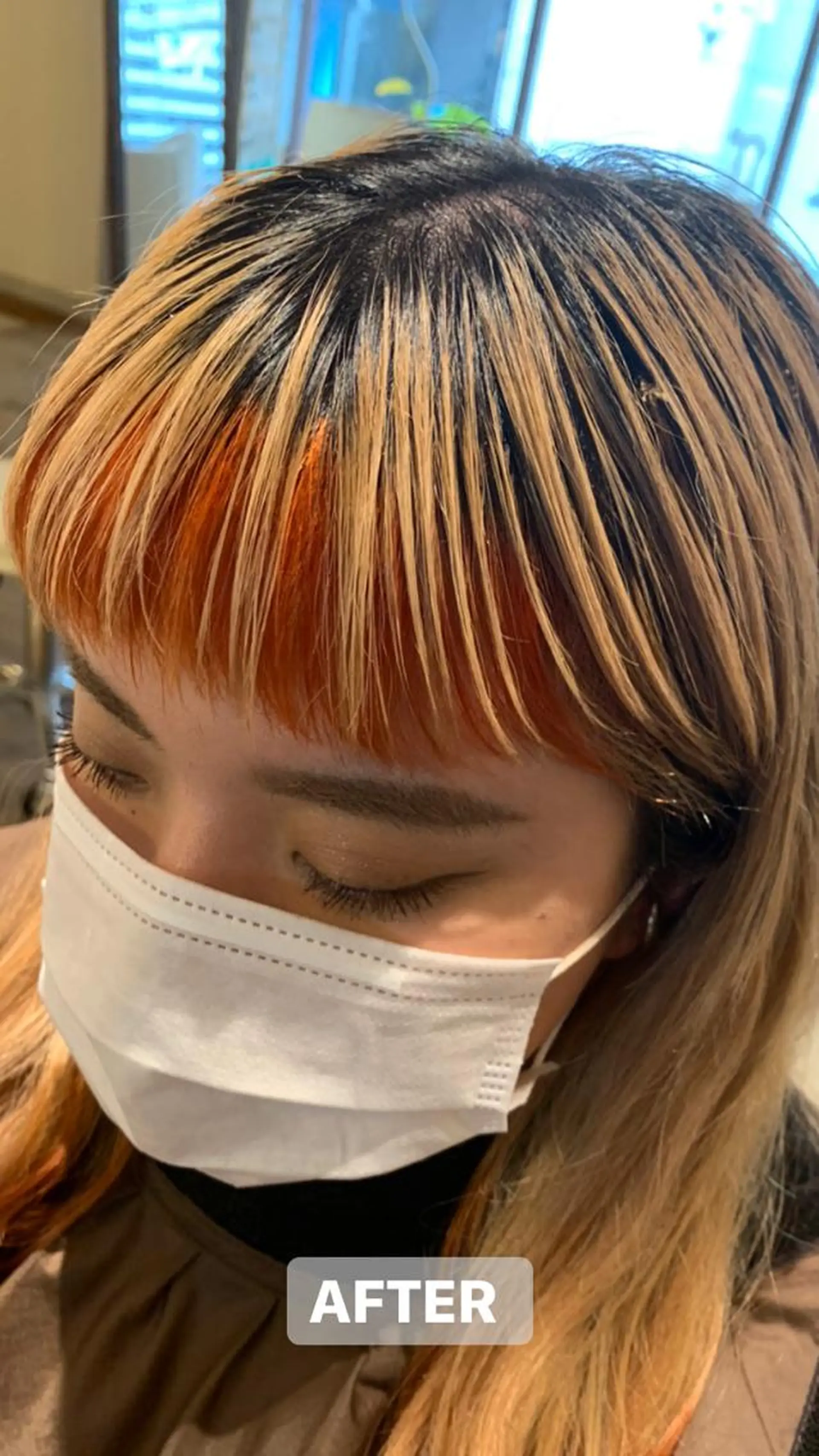 ミディアム 近鉄奈良 カラー　うのさくらのヘアスタイル