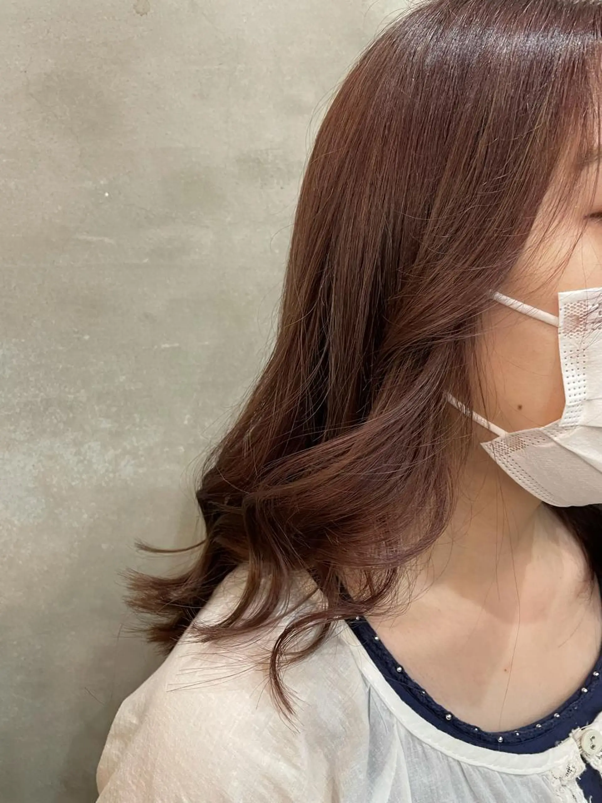セミロング カラー ヘアアレンジ ベージュカラー ピンクカラー ピンクベージュ ヘアカラー トリートメント 【ピンク/韓国ヘア/ ヘアセット】亜海のヘアスタイル
