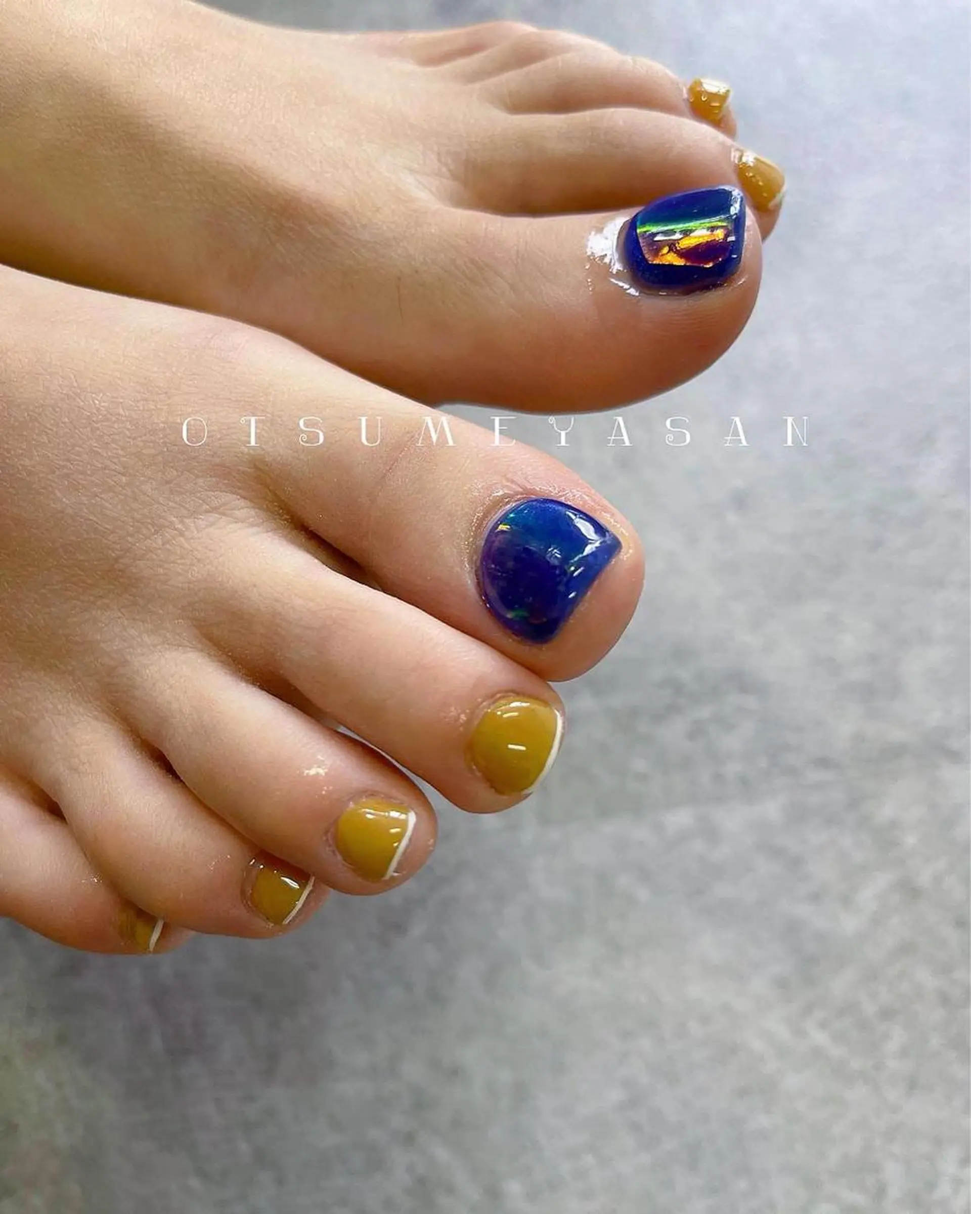 ネイル オーロラネイル フットネイル ジェルネイル 韓国ネイル マグネットネイル わたなべ ちかのネイルデザイン