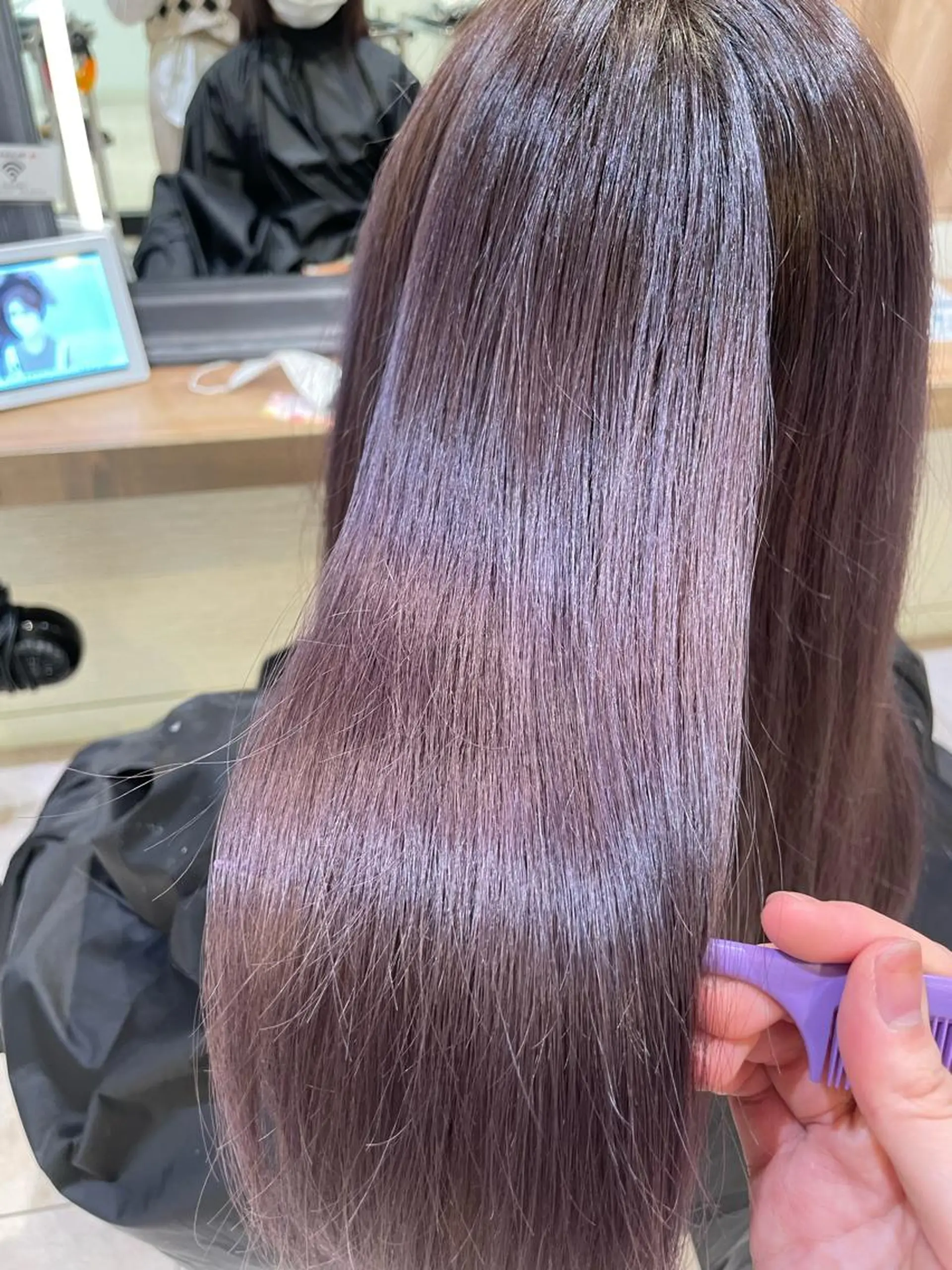 ロング カラー ブリーチ ラベンダーカラー トリートメント レイヤー/ハイトーン 🫧‪Erikaのヘアスタイル