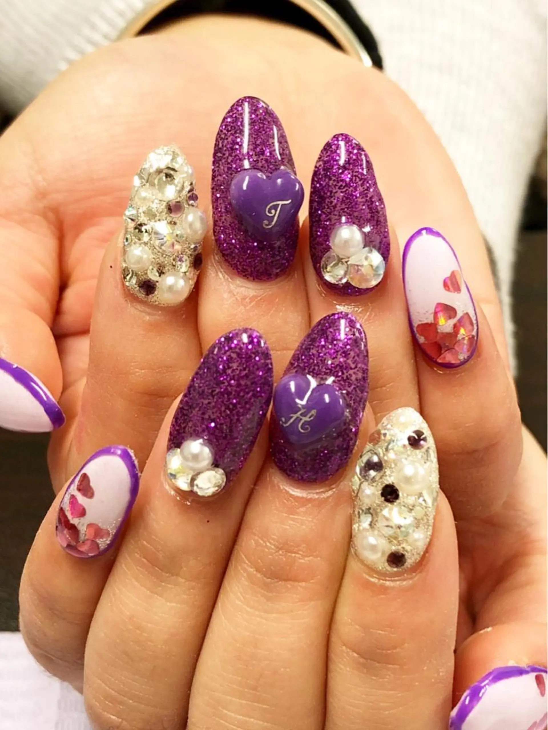 ネイル ハート スカルプネイル KIREIE NAILSのネイルデザイン