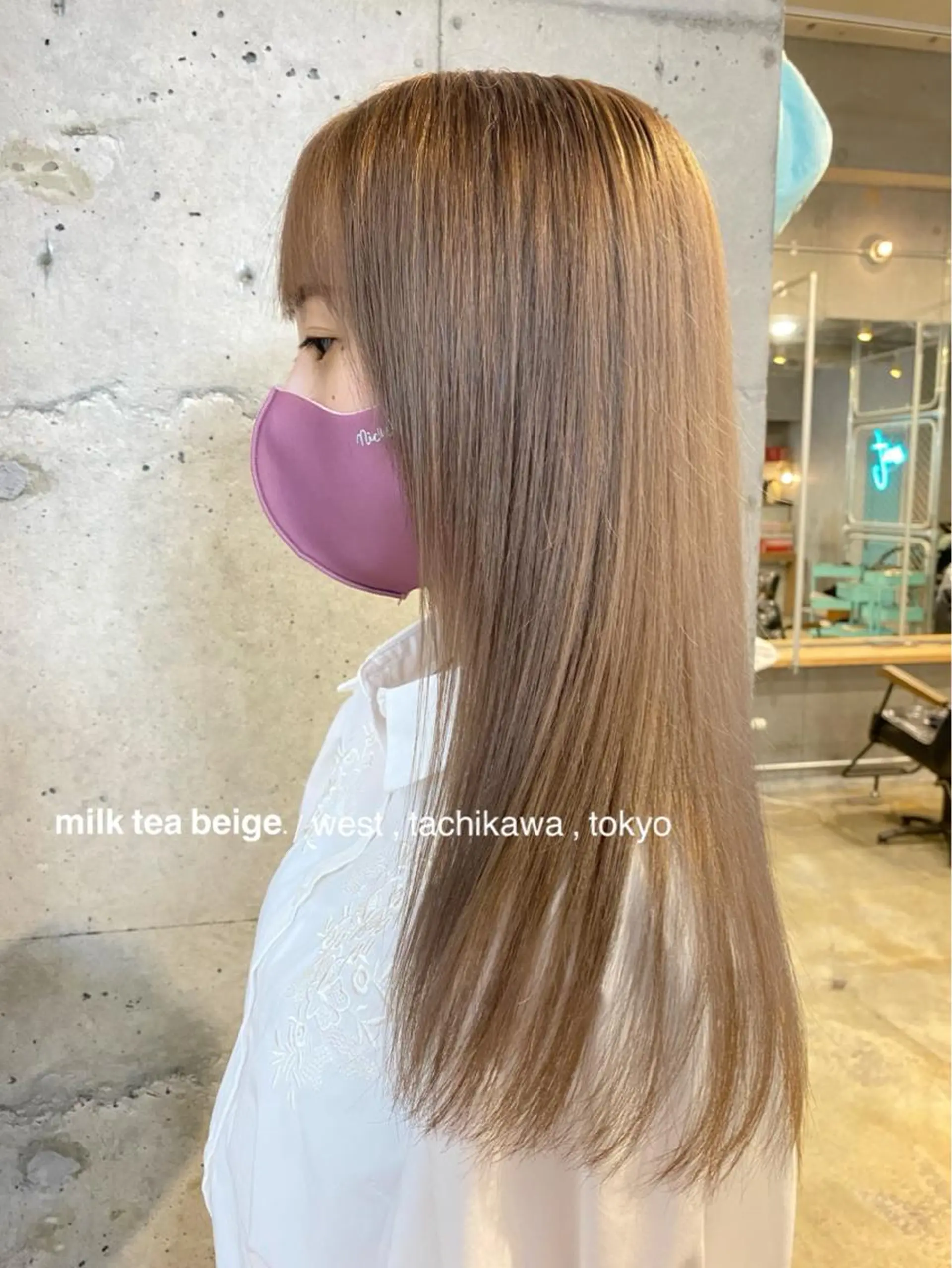 ロング カラー ベージュカラー ブリーチ ケアブリーチ グレージュ ハイトーンカラー 竹嶌 健吾のヘアスタイル