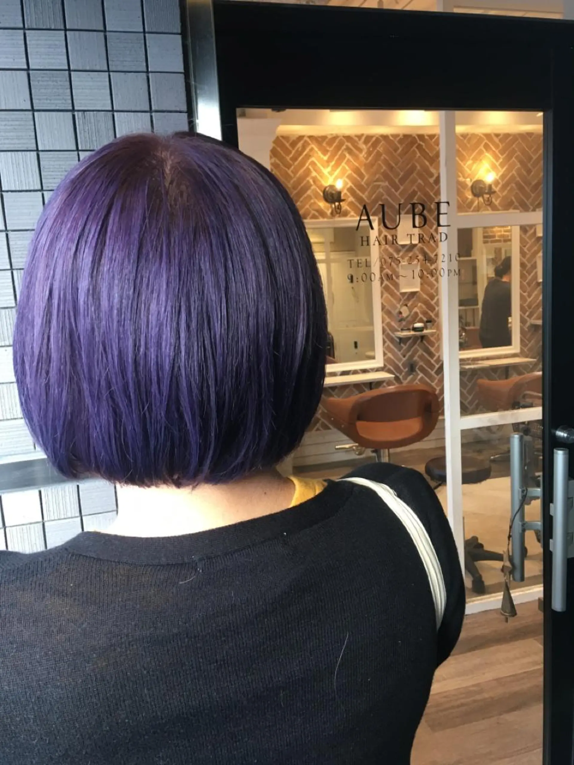 ショート カラー ブリーチ バイオレットカラー ボブ カット ヘアカラー トリートメント 高木 陽平のヘアスタイル