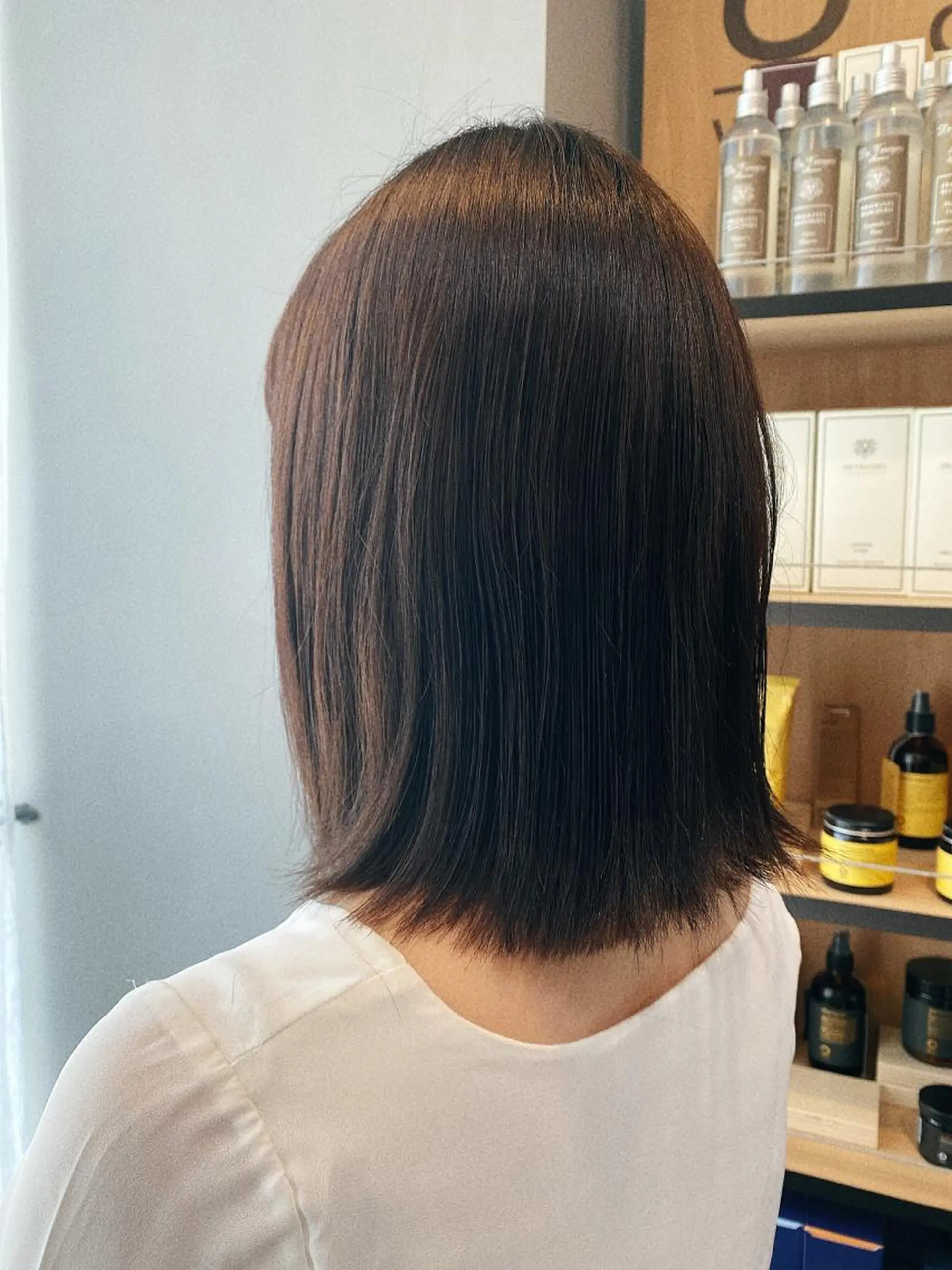 ミディアム パーマ カット 縮毛矯正 高浜 夕海のヘアスタイル