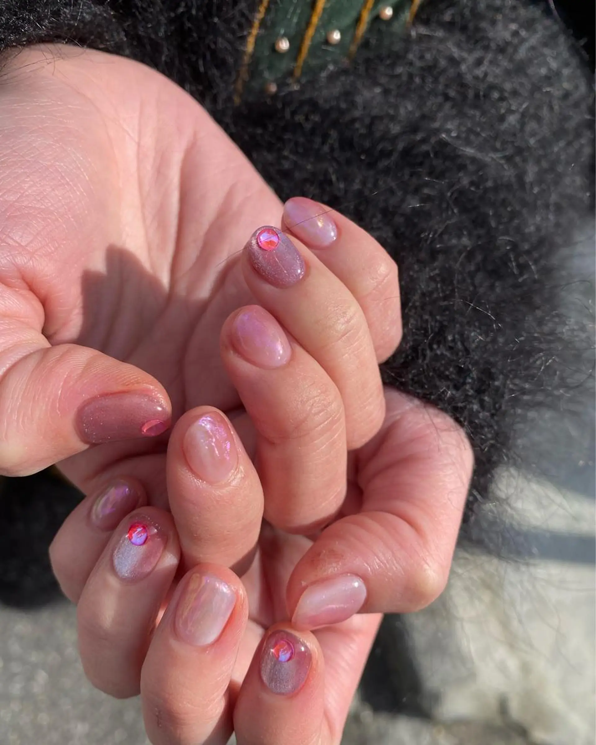 ネイル アートネイル キラキラネイル 韓国ネイル マグネットネイル 大理石ネイル(マーブル) 🌼大西洋子 laughl🌼のネイルデザイン