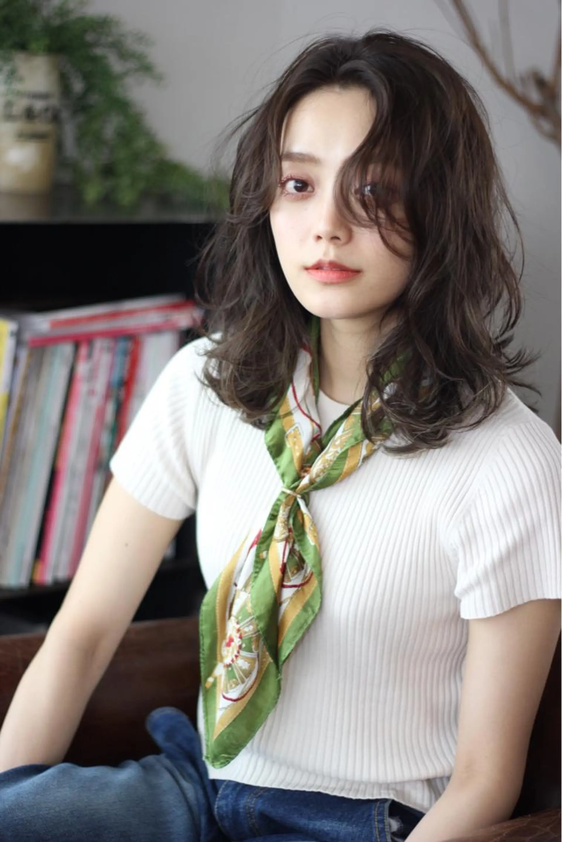 ミディアム カラー ハイライトカラー ハイライト ヘアカラー トリートメント 大西 直人のヘアスタイル