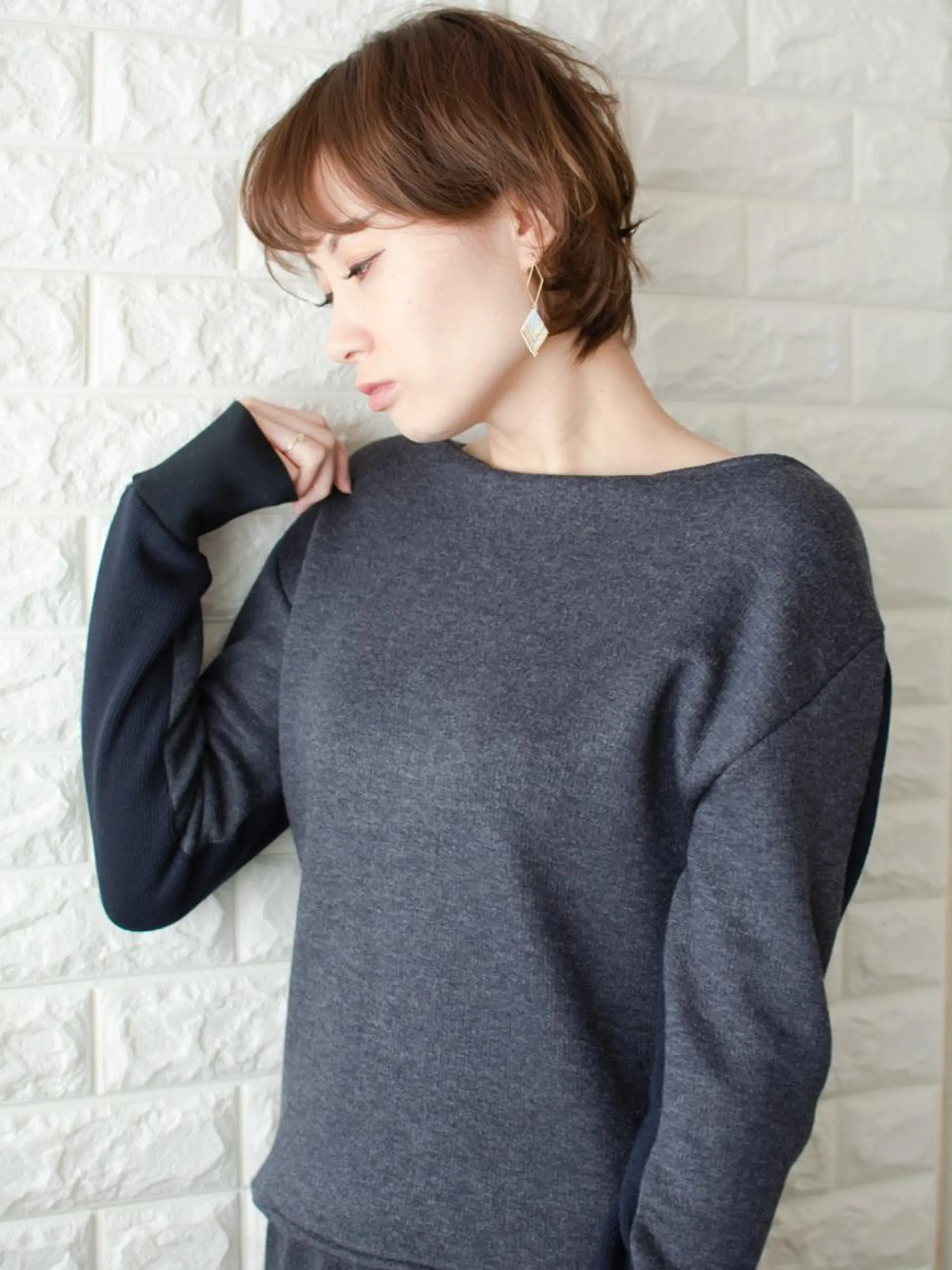 ショート カラー ショートボブ ベージュカラー ブルーカラー ブルージュ グレージュ 撮影モデル 斉藤 正敏のその他イメージ