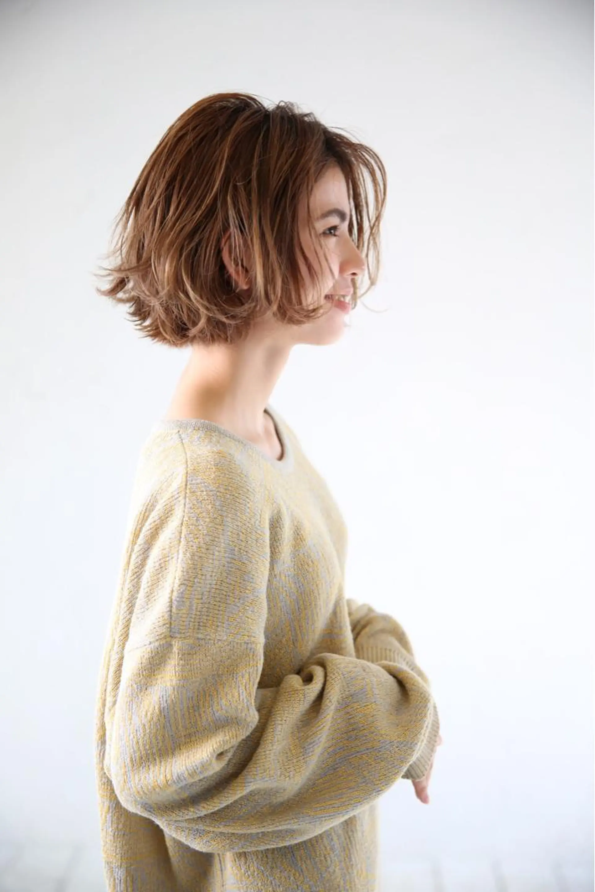 ミディアム カラー パーマ ボブ カット ヘアカラー トリートメント ブリーチ/ハイトーン SERINAのヘアスタイル