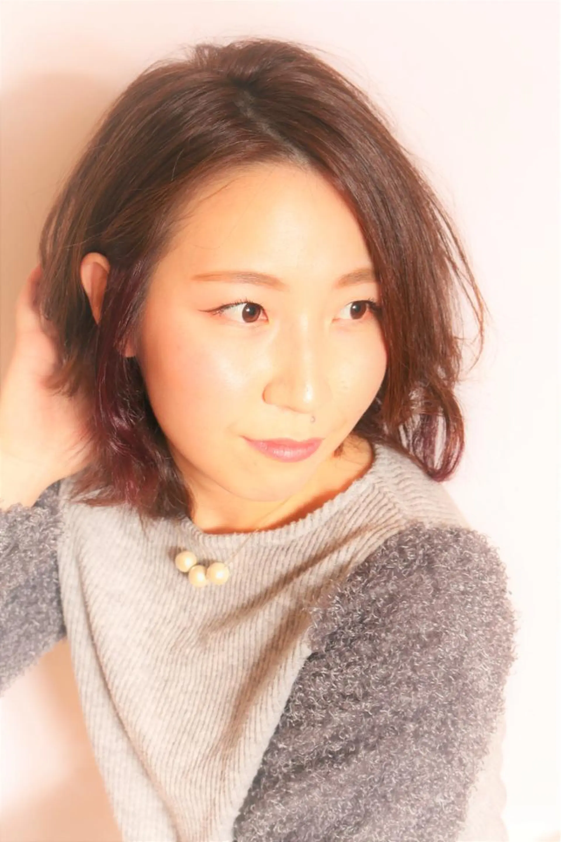 ミディアム セミロング カラー パーマ 小島 脩のヘアスタイル