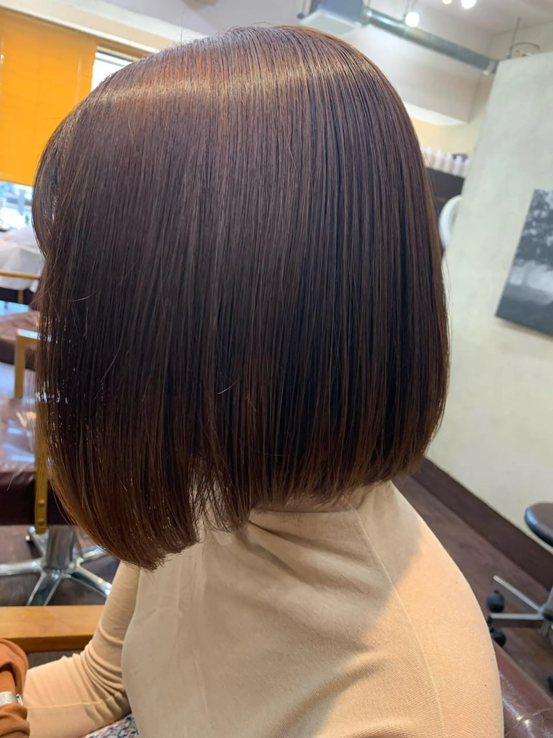 ミディアム カラー ベージュカラー ボブ 木村 瞬のヘアスタイル