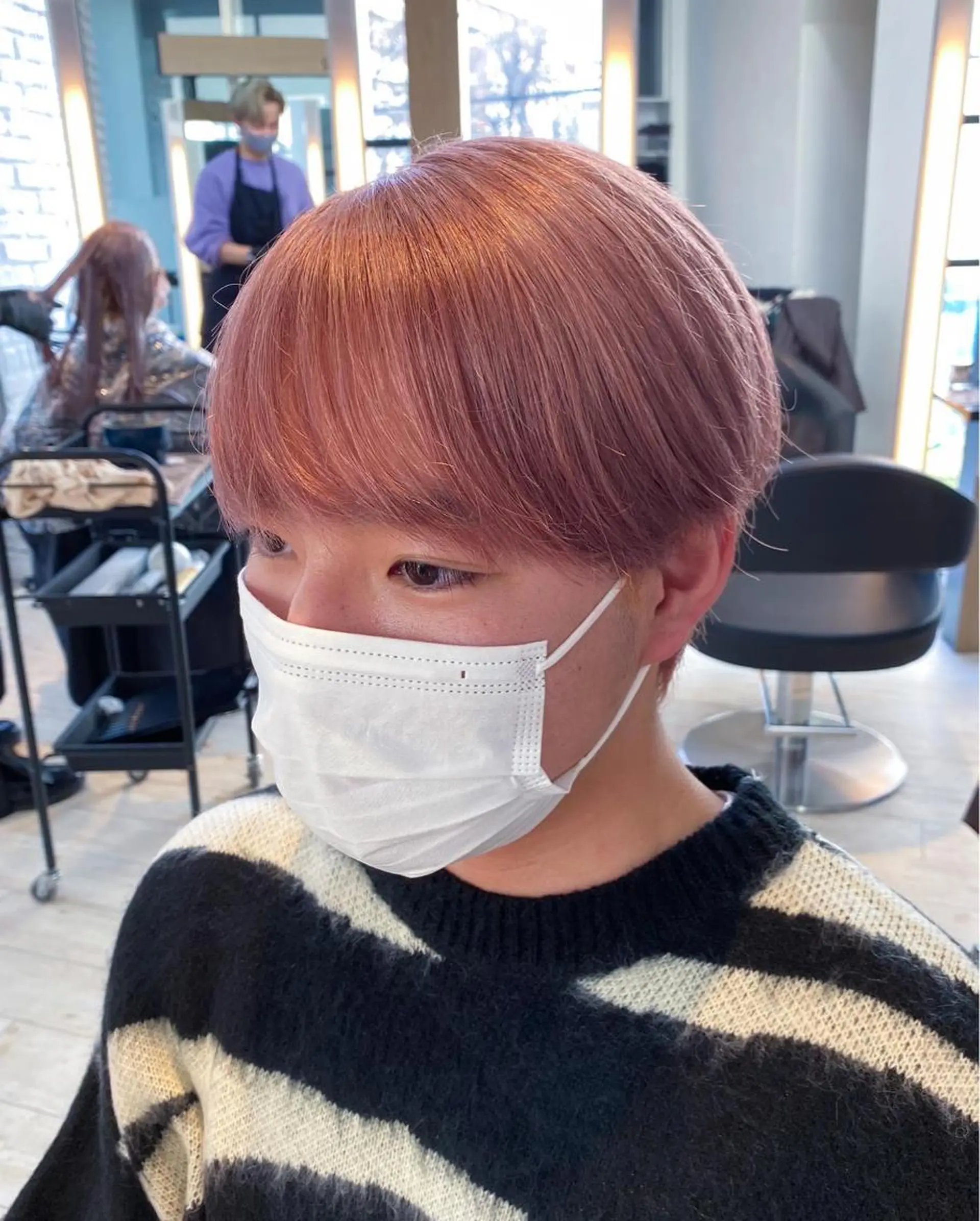 カラー メンズ ベージュカラー ピンクカラー ピンクベージュ カット ヘアカラー トリートメント 鈴木/ニュアンス パーマ/メンズのヘアスタイル