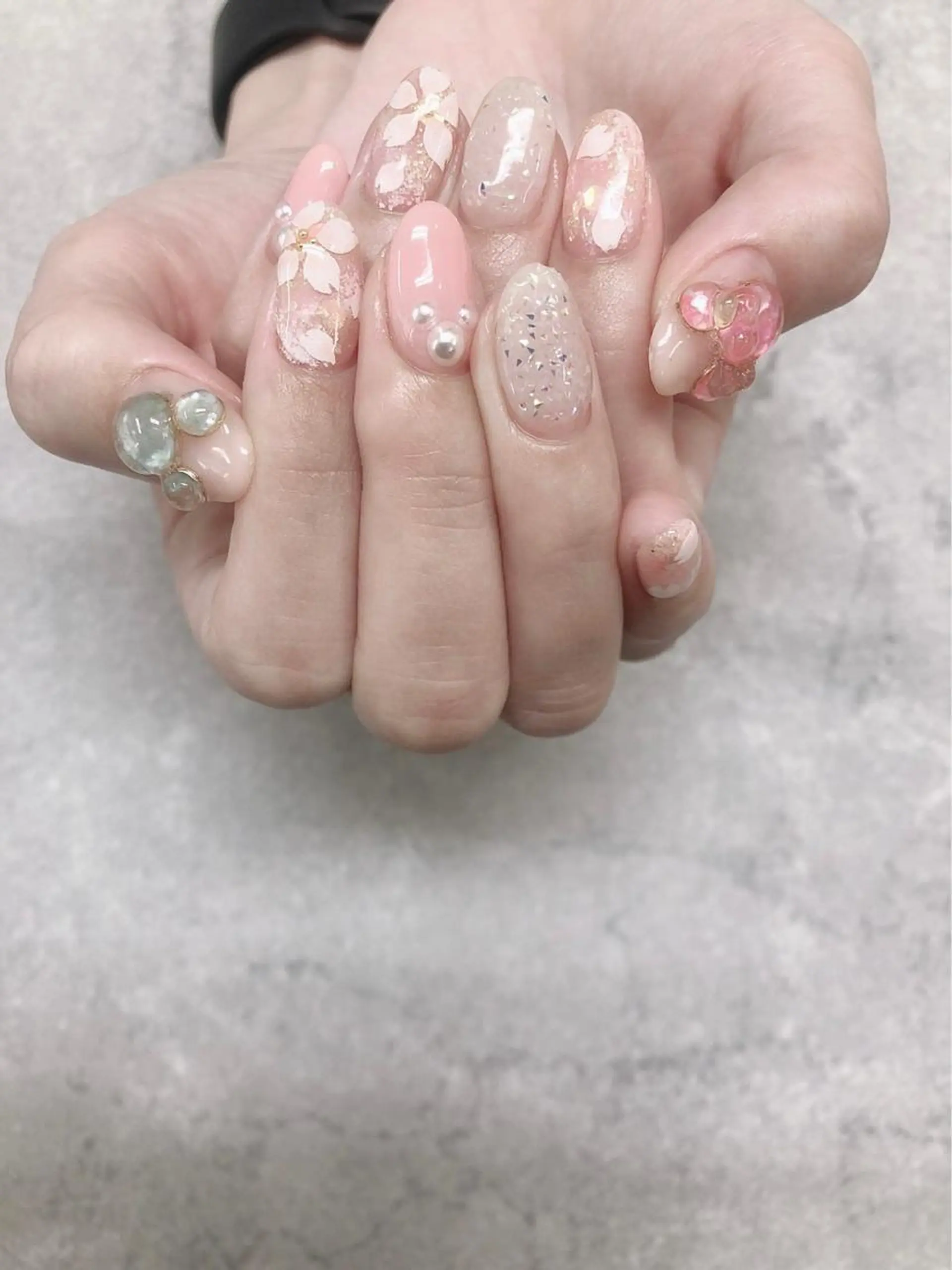 ネイル 桜ネイル ワンカラーネイル 春ネイル ハンドネイル ハンドケア FASTNAIL PLUS 新宿店のネイルデザイン