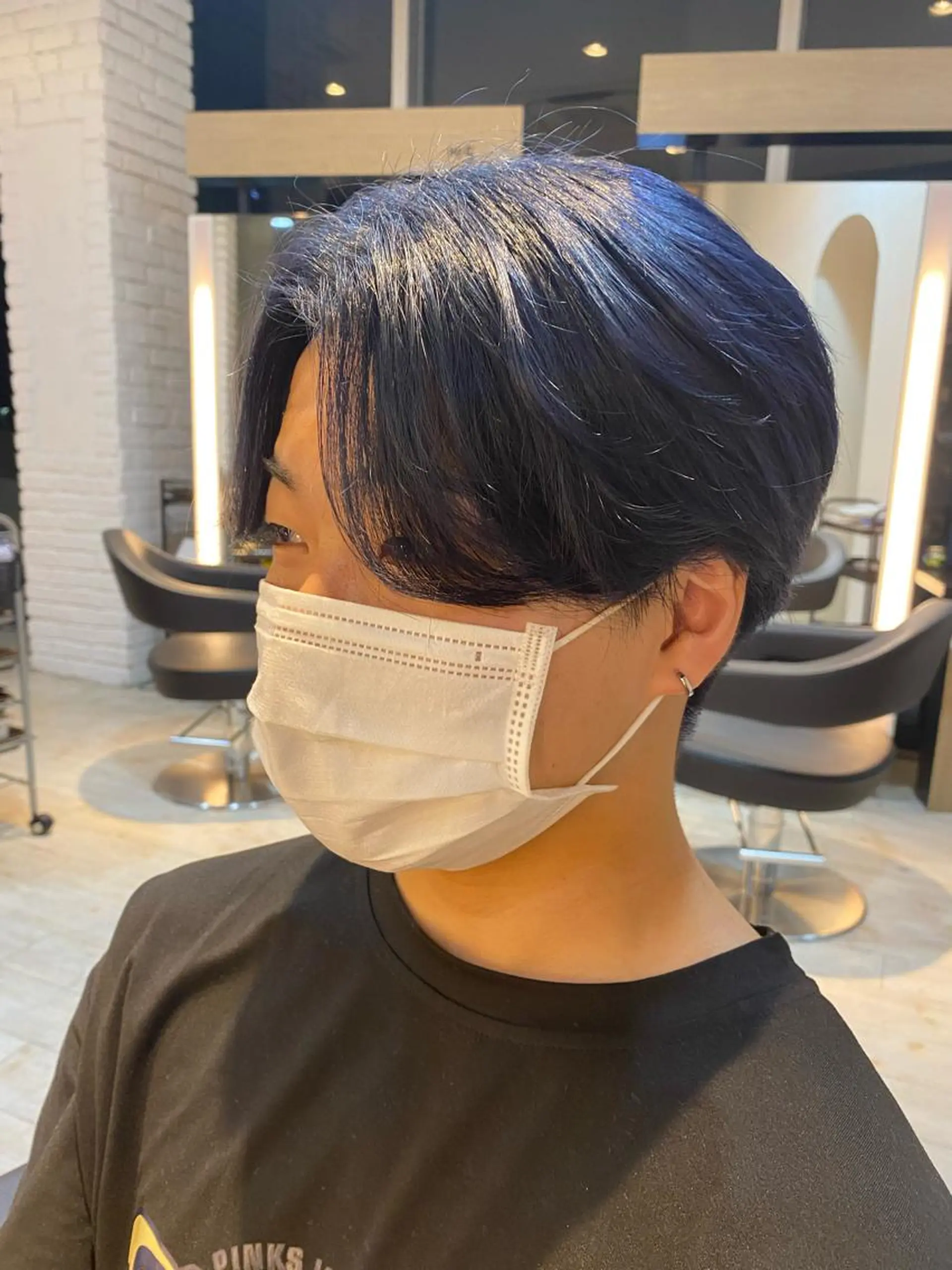 カラー メンズ ブルーカラー ネイビーカラー 鈴木/ニュアンス パーマ/メンズのヘアスタイル