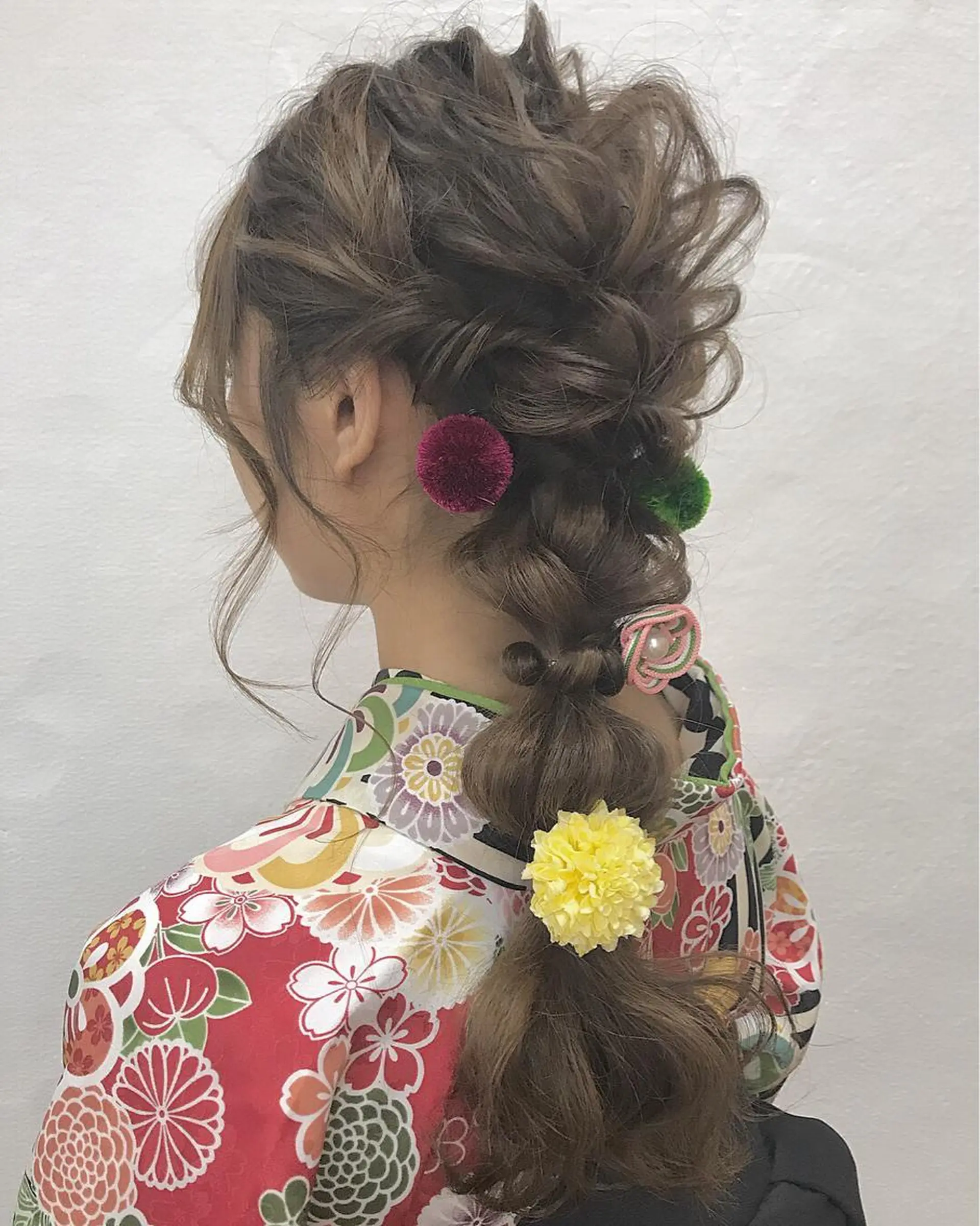 ロング カラー ヘアアレンジ ハイライト、レイヤー カット/西梅田/中西のヘアスタイル