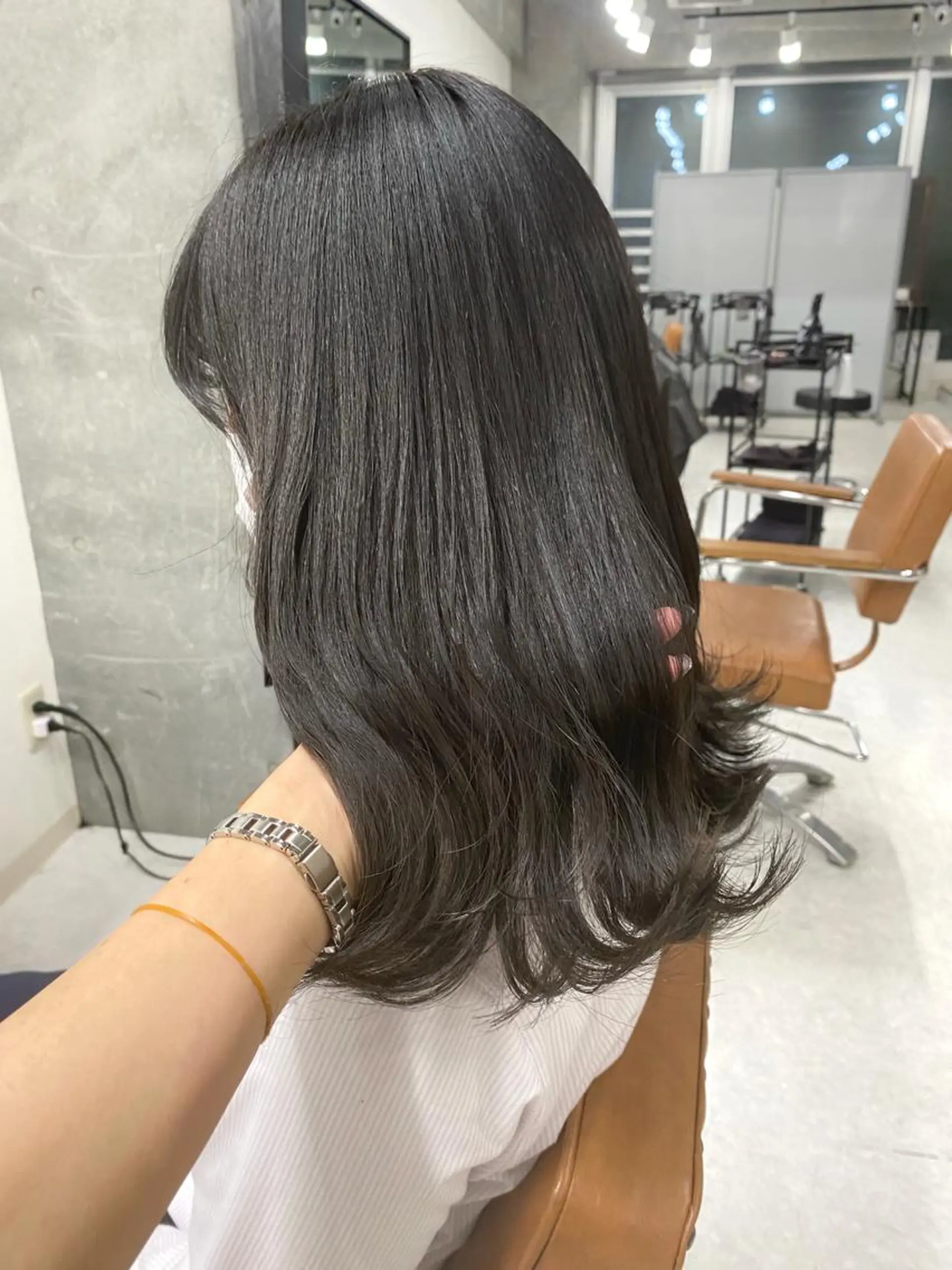 セミロング カラー ヘアアレンジ ヘアカラー トリートメント ヘアセット 🌷FUKA🌷 まろやかハイトーンのヘアスタイル