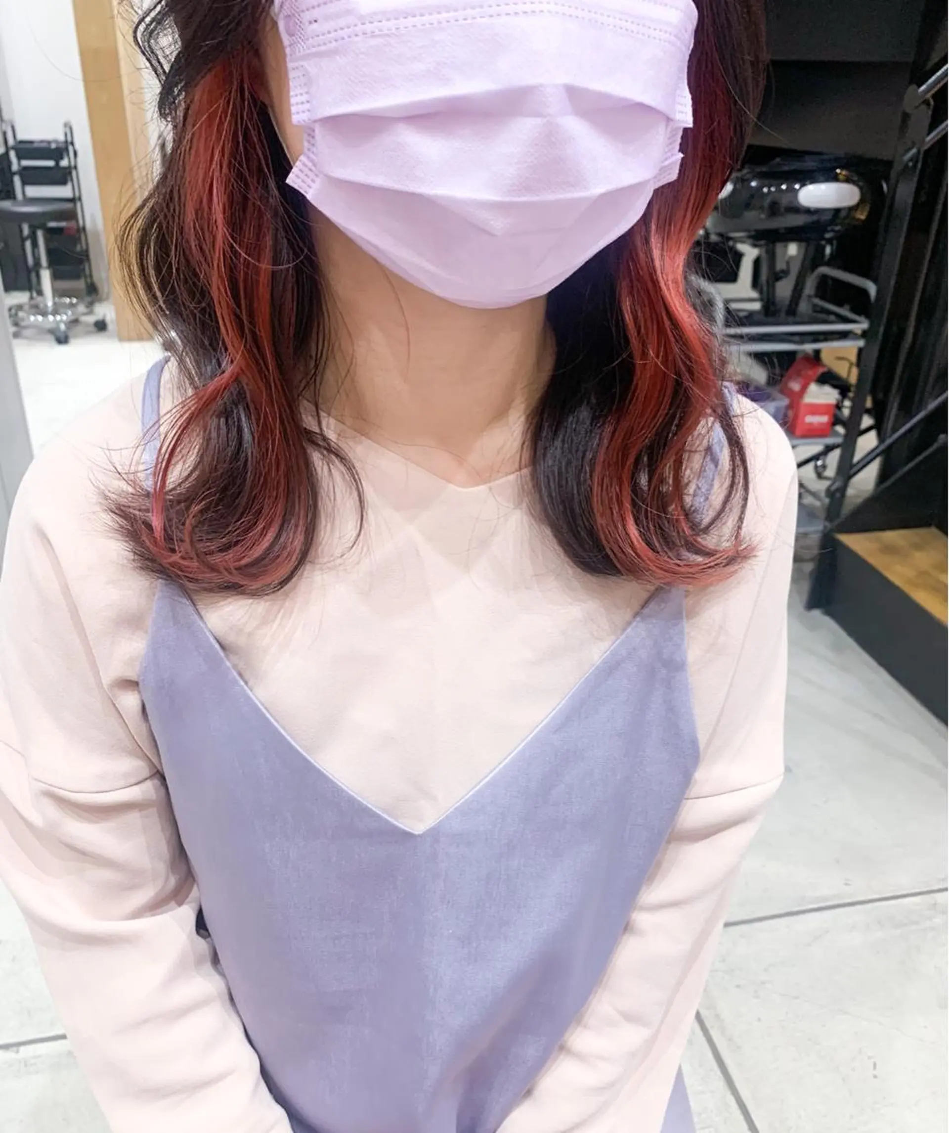 ミディアム カラー ヘアアレンジ ヘアカラー トリートメント yuka .のヘアスタイル