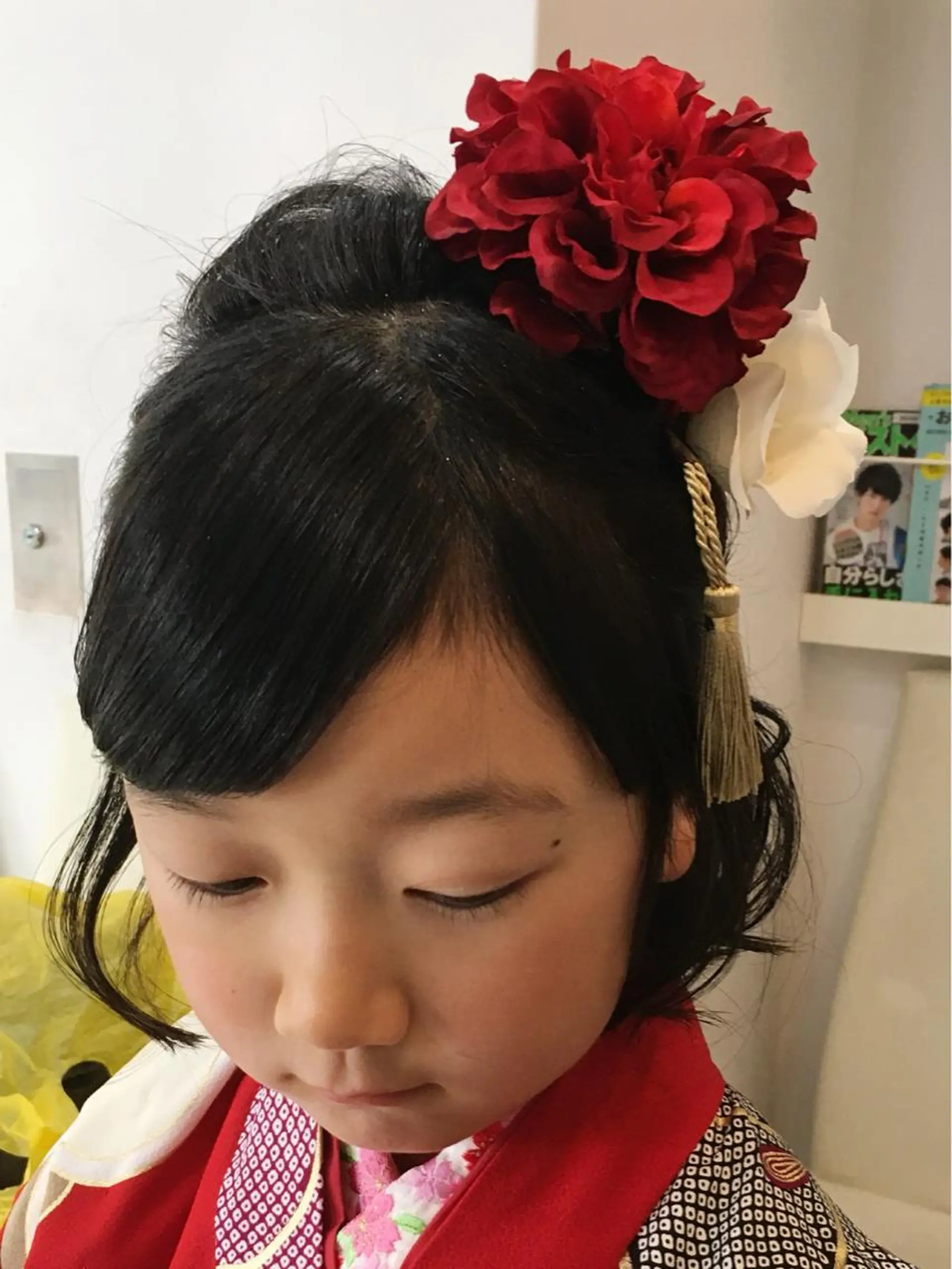 ミディアム ヘアアレンジ キッズ 髪質改善× 白髪ぼかし溝江のヘアスタイル