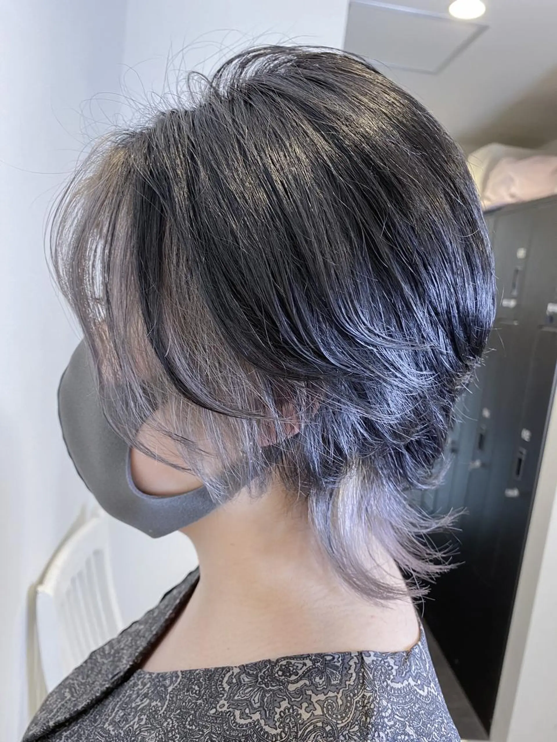 ショート カラー ミストバング  フェイスフレーミング ショートヘア ウルフカット ハイライト/ブリーチ バレイヤージュ関佳祐のヘアスタイル