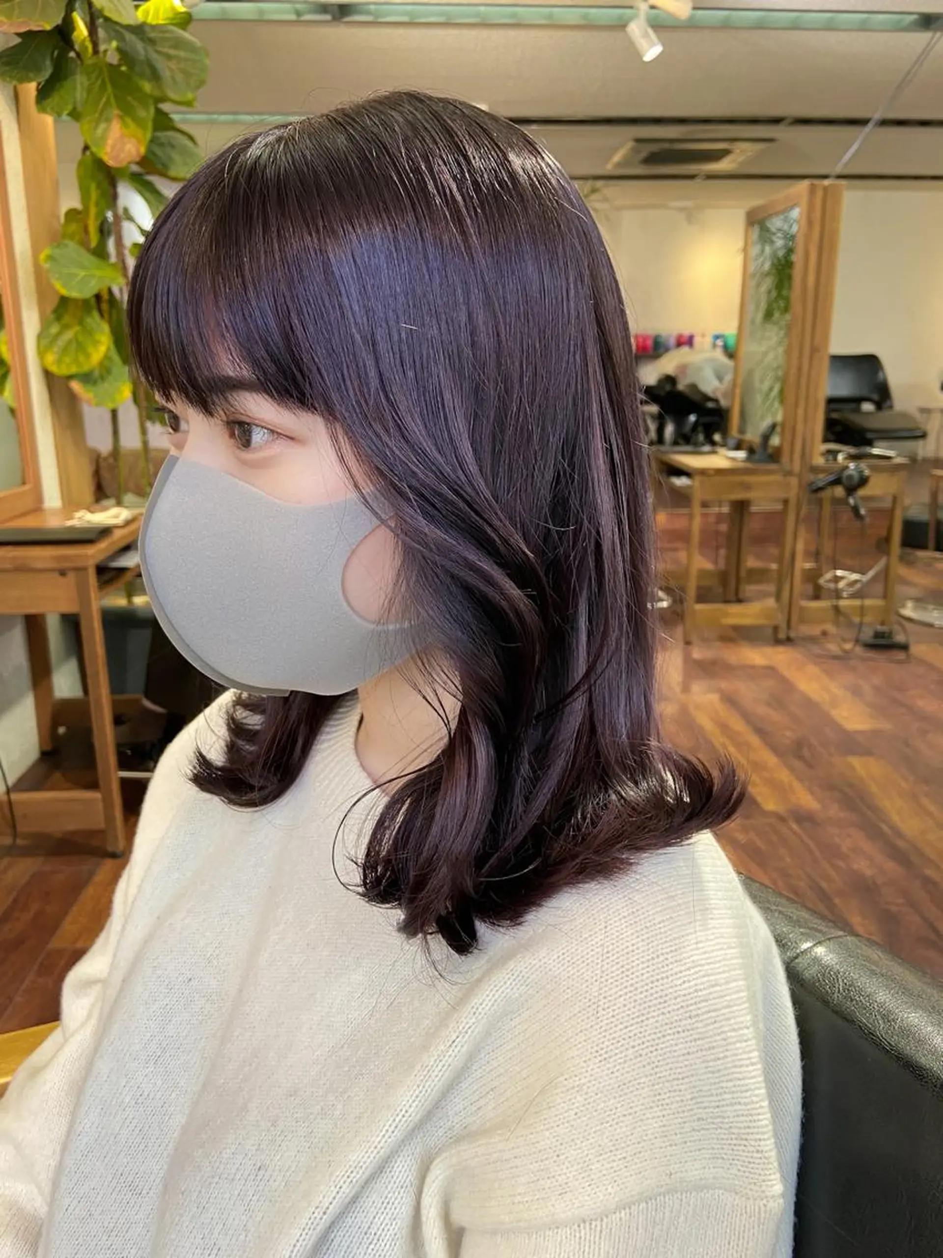 セミロング カラー ラベンダーカラー カット ヘアカラー トリートメント 岡本康平/ボブ /ブリーチ/レイヤーのヘアスタイル