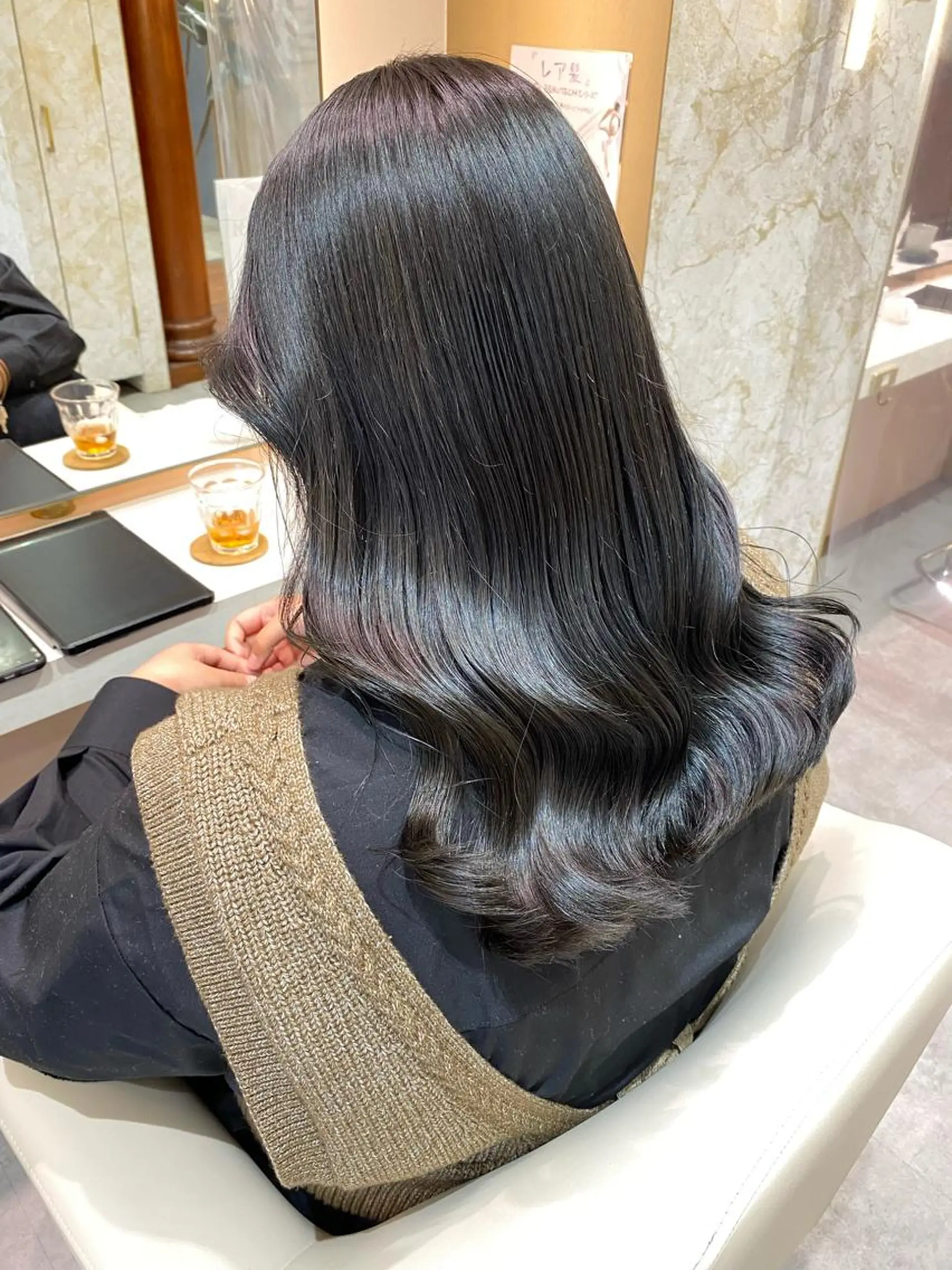 ミディアム カラー 店長/mao/ 前髪/顔周りカットのヘアスタイル