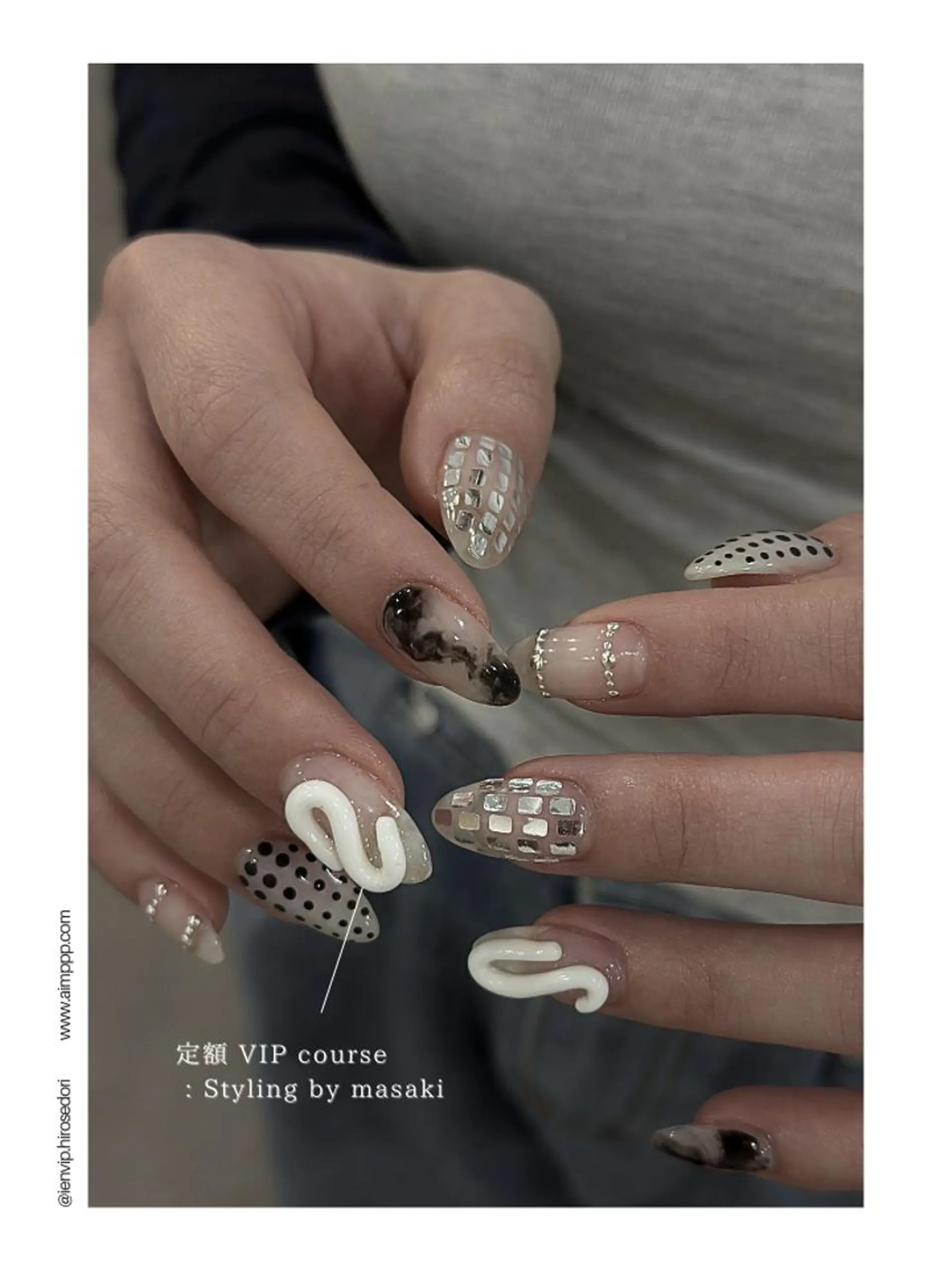 ネイル ブルー ハンドネイル VIP by aim ppp(マサキ)のネイルデザイン