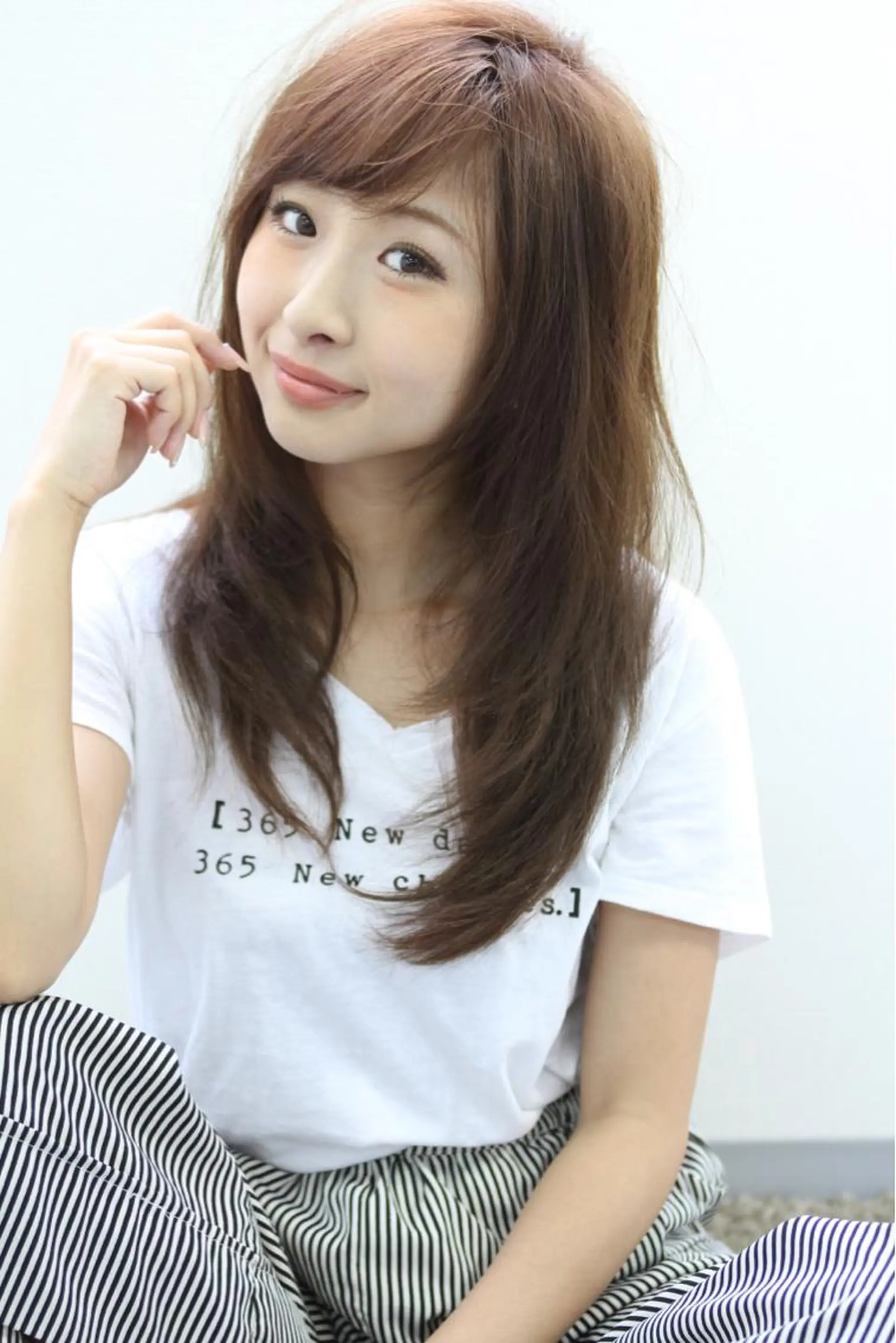 セミロング カラー パーマ L i L 塚口のヘアスタイル