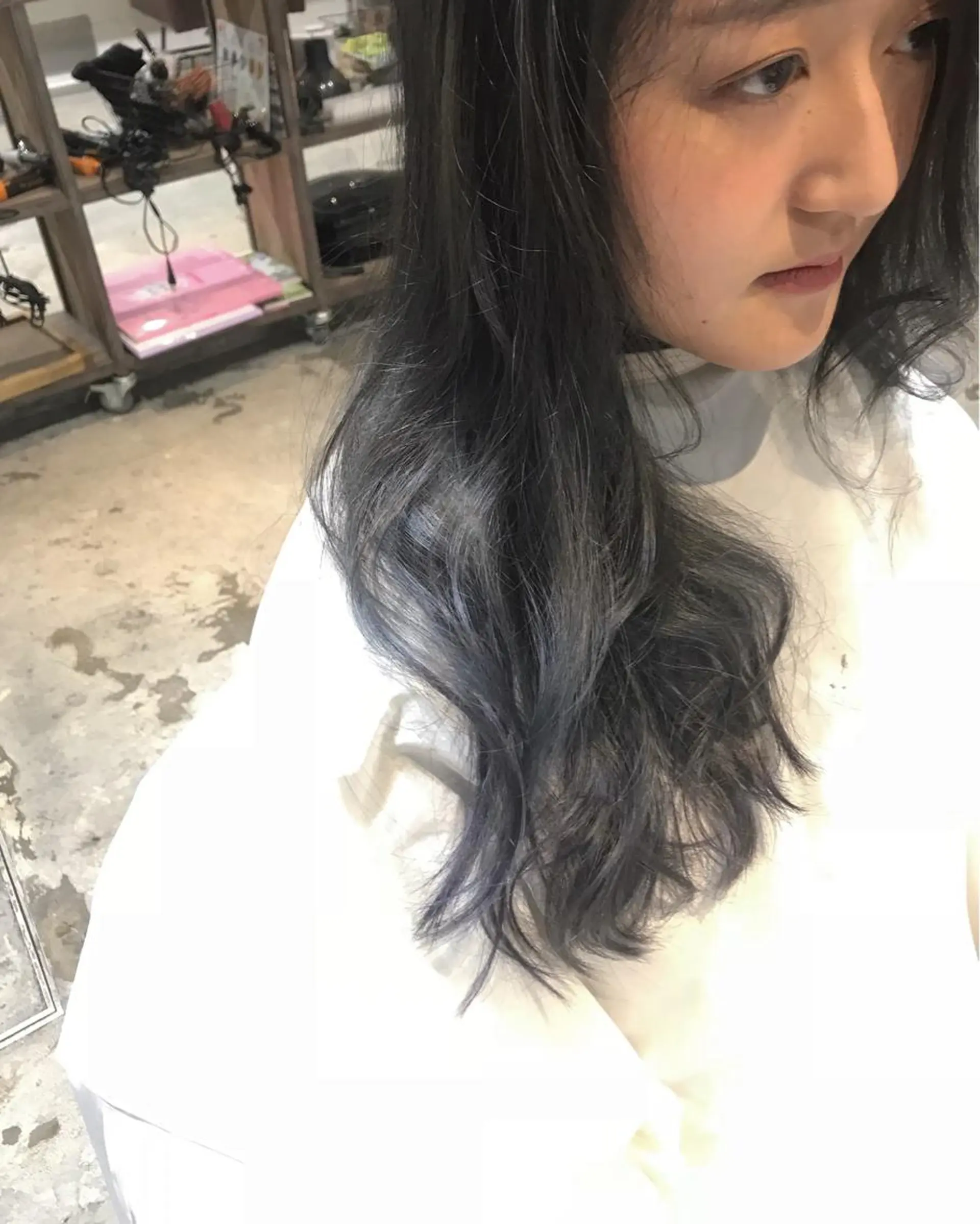 ロング カラー パーマ ヘアアレンジ メンズ メンズブリーチ ブリーチ ブルーカラー ブルージュ グラデーションカラー Forest. -髪質改善-のヘアスタイル