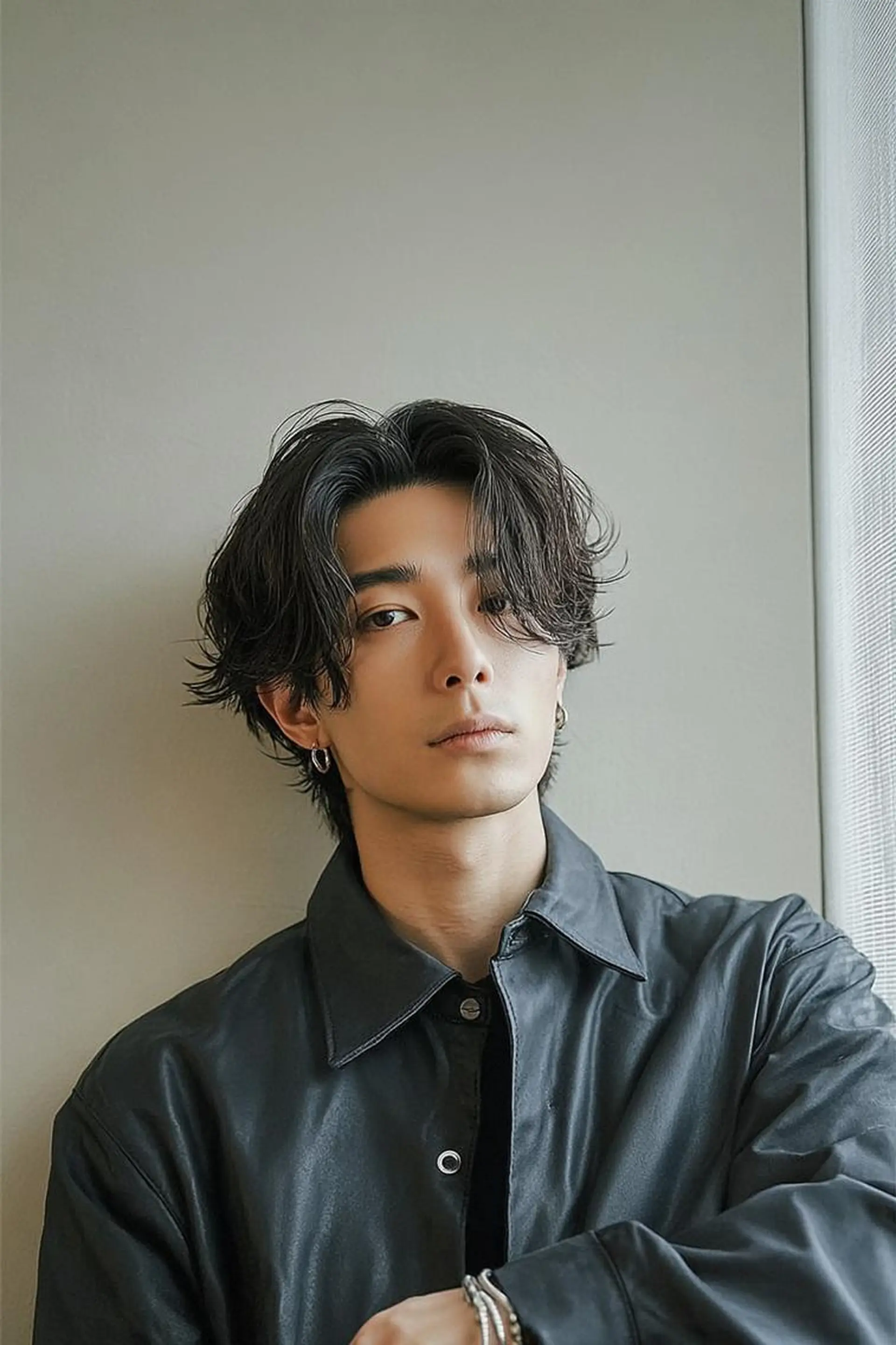 ミディアム パーマ メンズ カット パーマ ⚜️LOM/ メンズサロン⚜️のヘアスタイル