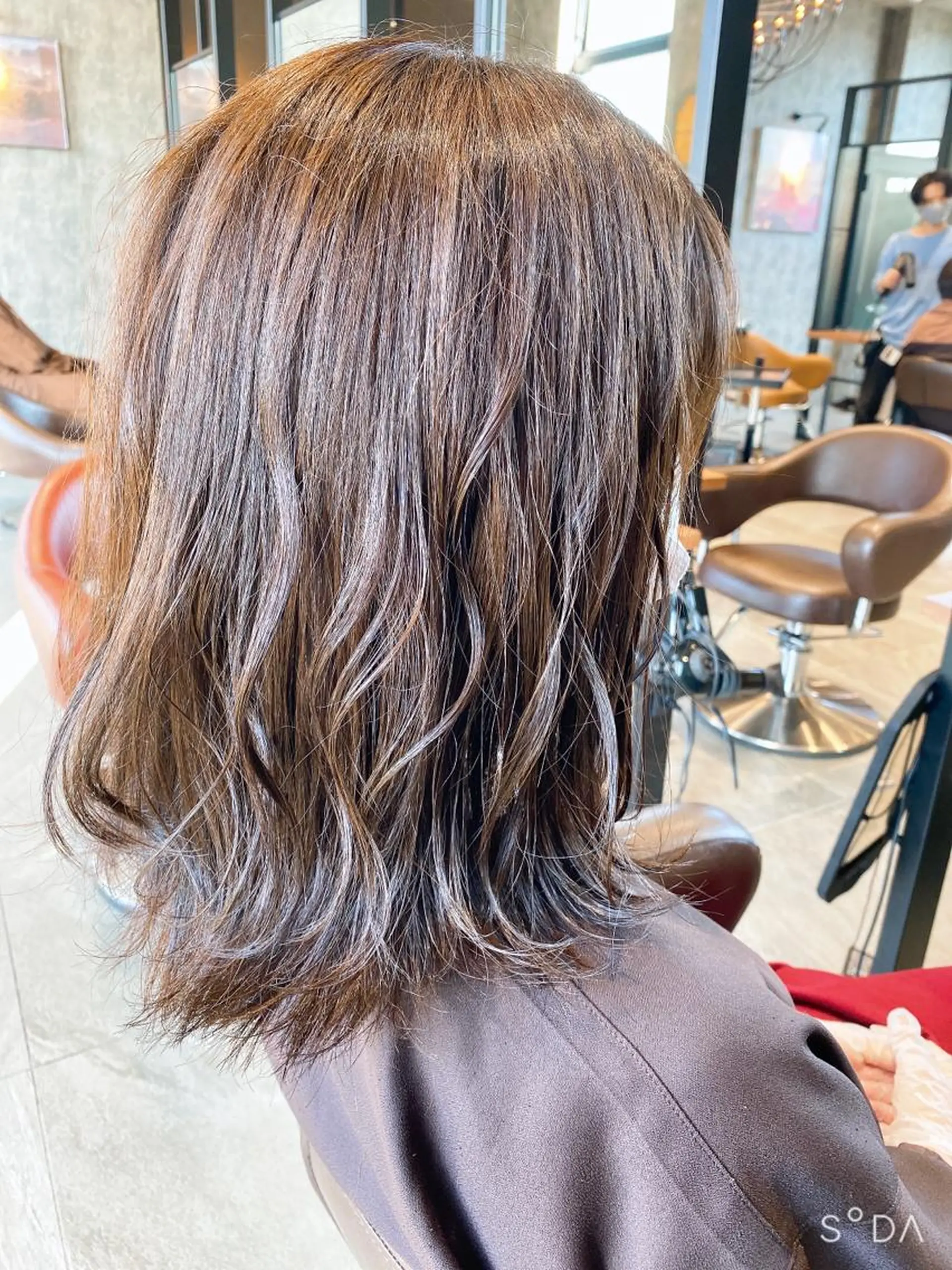 ミディアム カラー パーマ ヘアカラー Kobayashi ハイライト/ショートのヘアスタイル