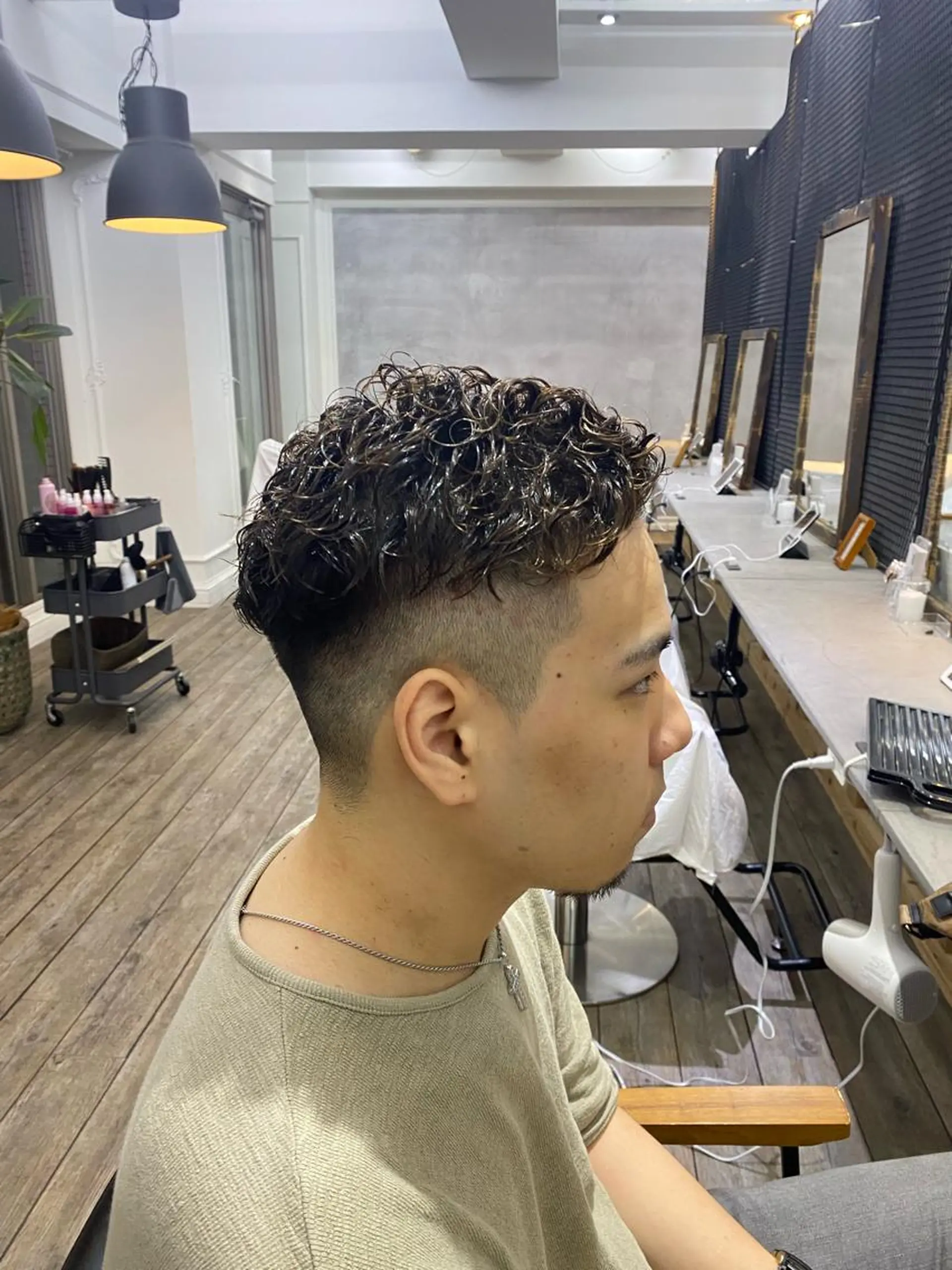 パーマ メンズ カット パーマ 濱口 健二のヘアスタイル
