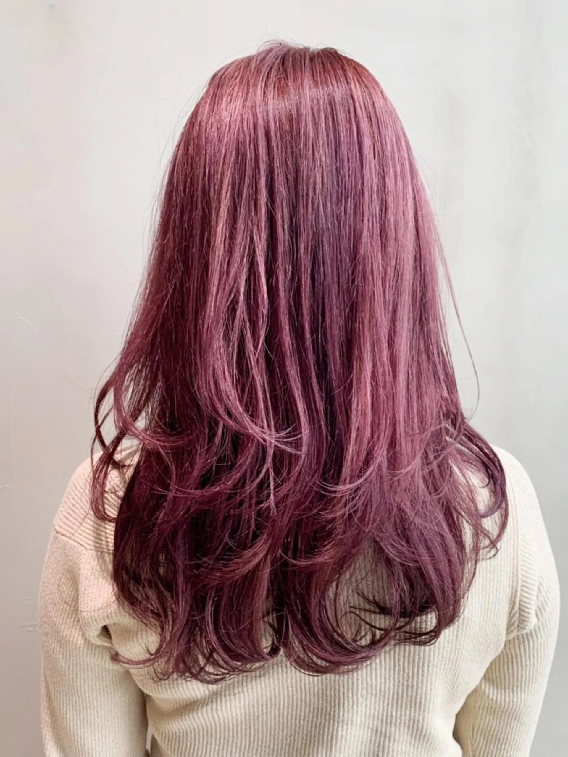 セミロング カラー パーマ ヘアアレンジ ピンクカラー ITbyALBUM 中野店のヘアスタイル