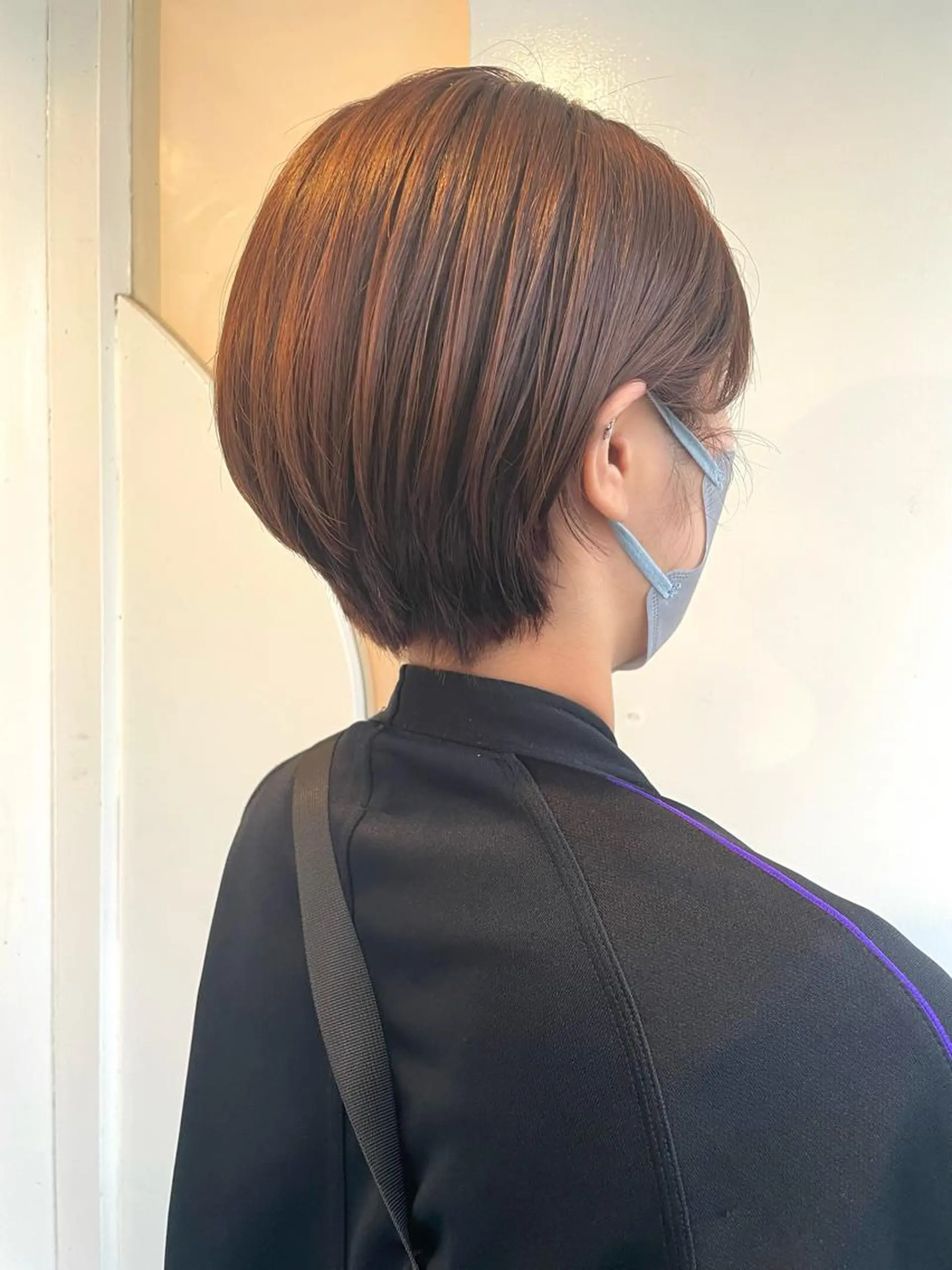 ショート カラー 丸みショート ブラウンカラー ピンクカラー ピンクブラウン ショートヘア 🐺高椋 海/ウルフ/レイヤーのヘアスタイル