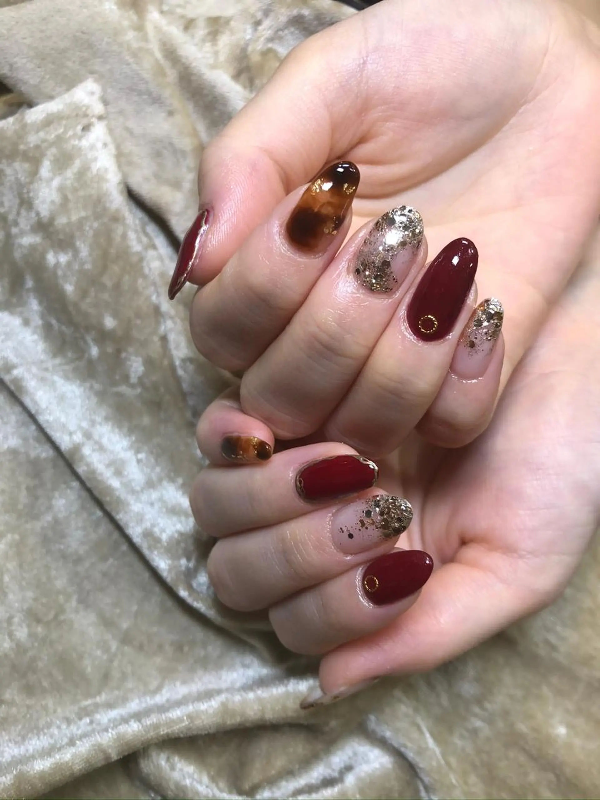 ネイル べっ甲ネイル ハンドネイル L'ecrin 田中のネイルデザイン