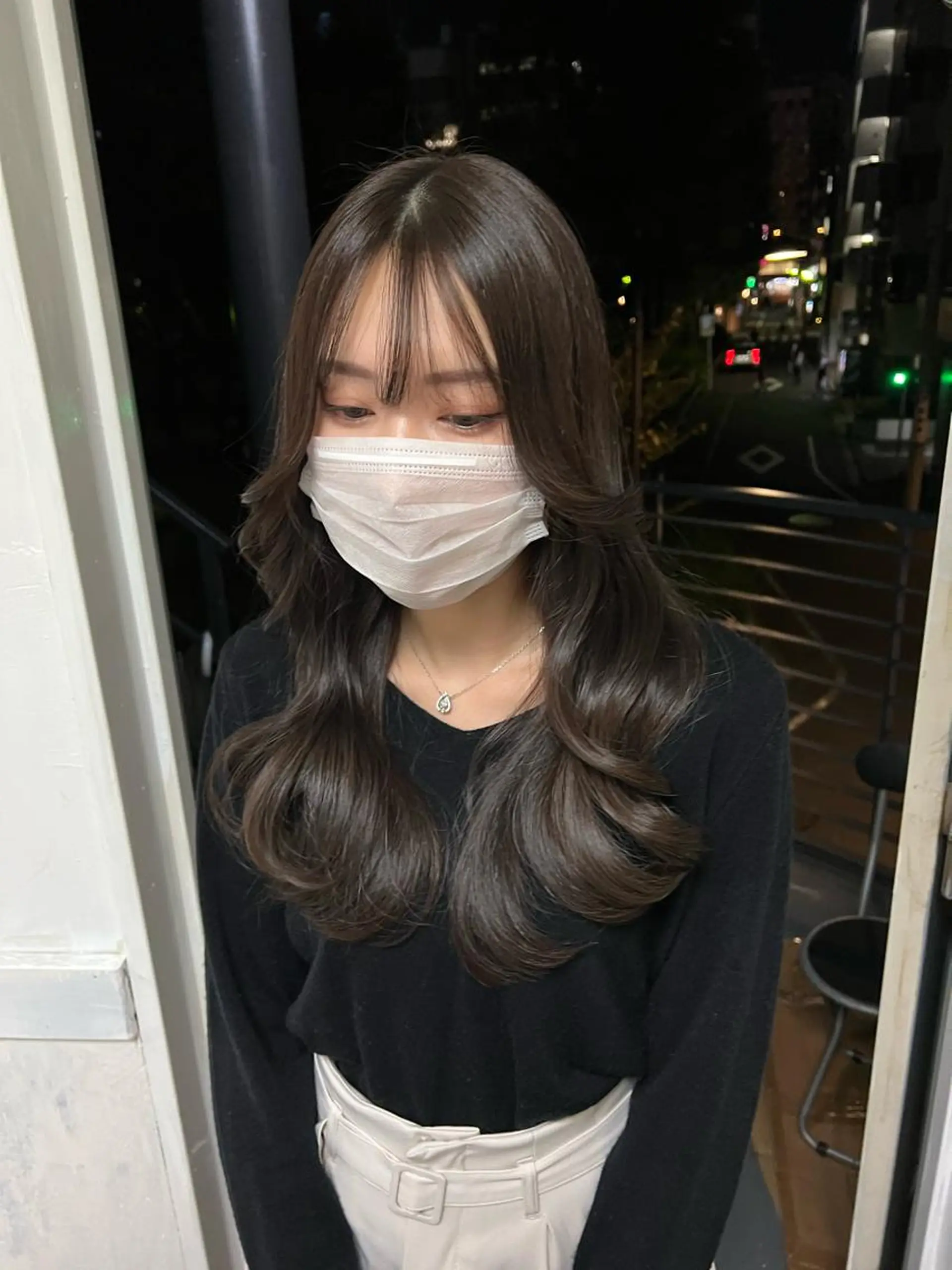 ロング カラー ブリーチ ブリーチなしカラー 顔まわりレイヤー 韓国風ヘア レイヤーカット カット ヘアカラー PSY(サイ)池袋 金田尚久🎨のヘアスタイル
