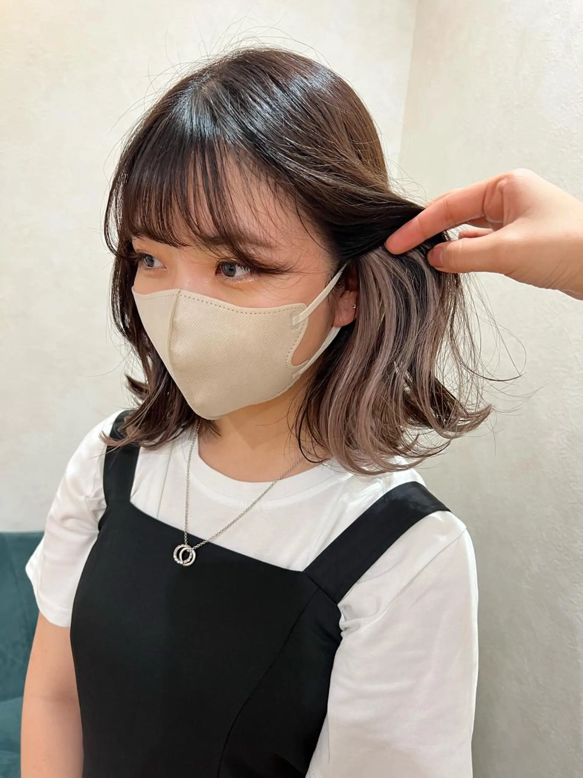 ミディアム カラー ARIA💎縮毛矯正 ブリーチ💎複雑履歴のヘアスタイル