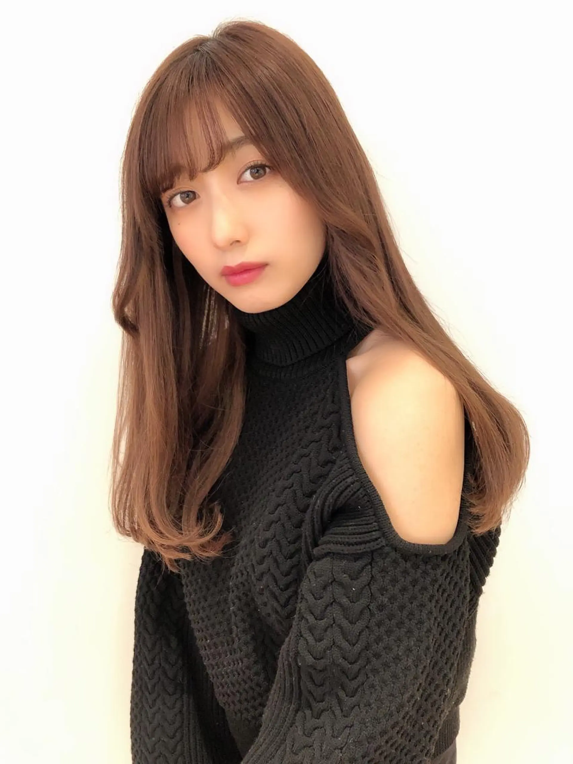 ロング カラー 縮毛矯正 トリートメント 店長/mao/ 前髪/顔周りカットのヘアスタイル