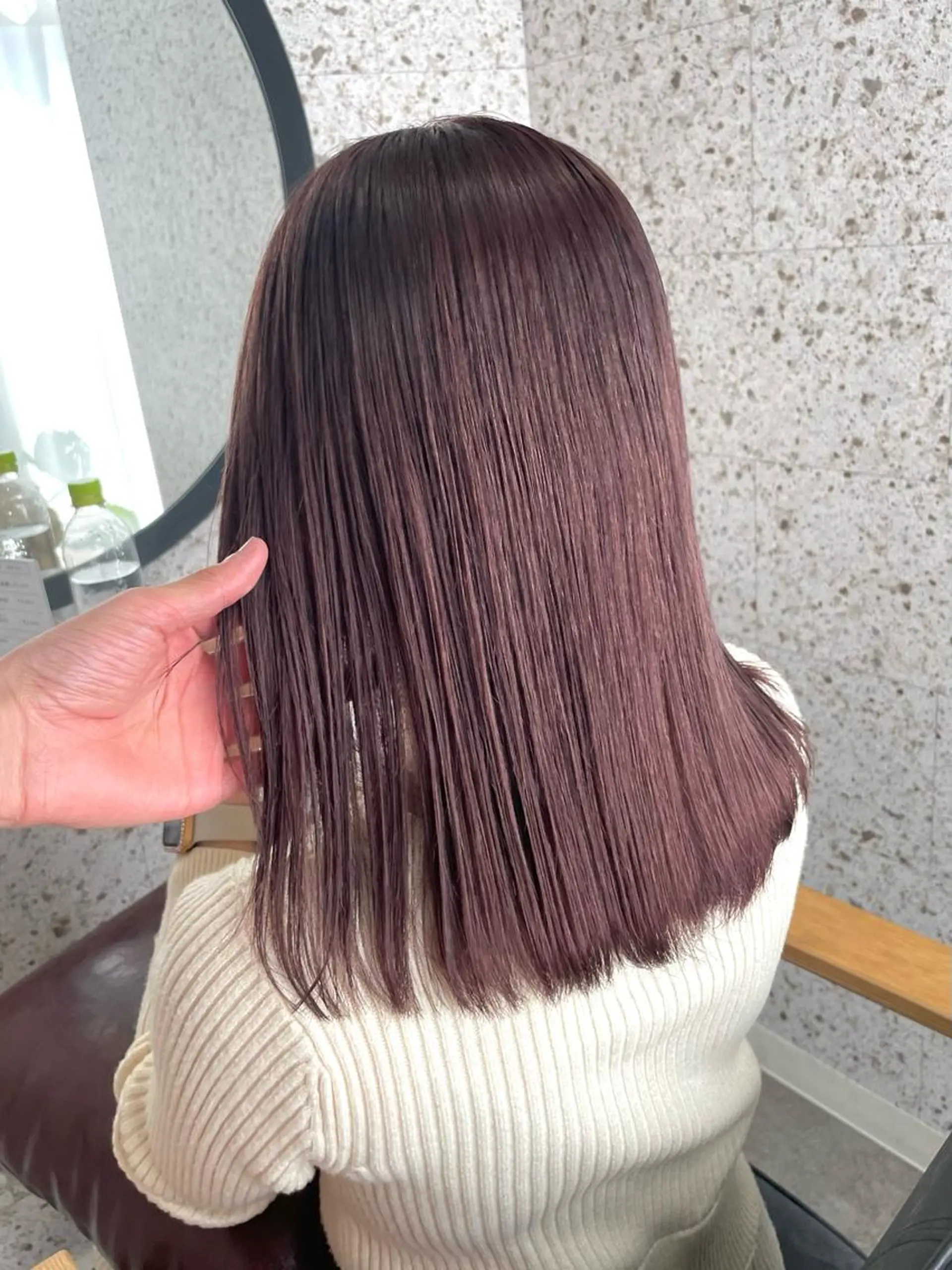 セミロング カラー ブラウンカラー ピンクカラー ピンクブラウン ヘアカラー トリートメント SHOTO ハイトー ン/ブロンドカラーのヘアスタイル