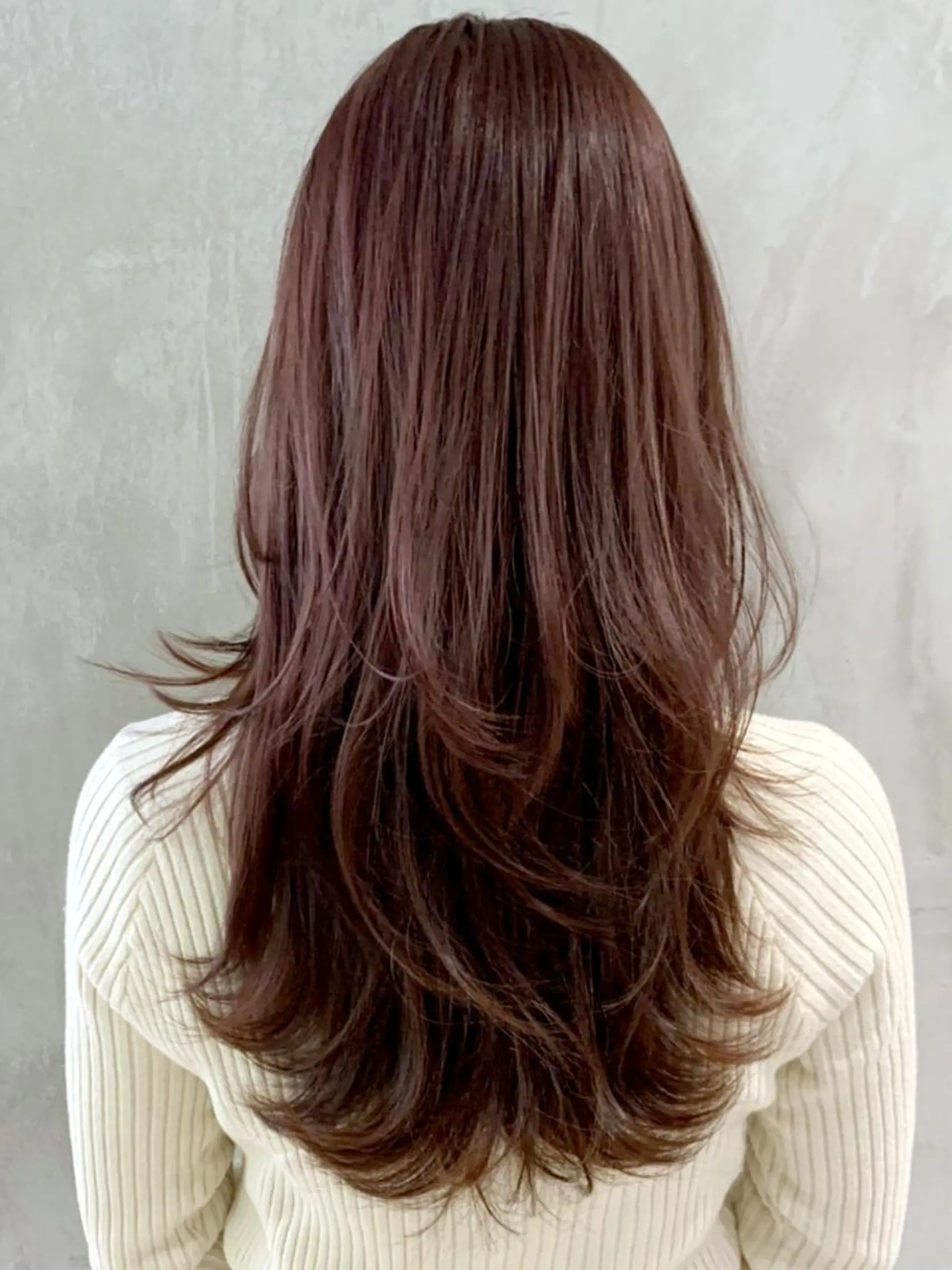 セミロング カラー パーマ ヘアアレンジ ブラウンカラー レッドカラー ITbyALBUM 八王子店のヘアスタイル