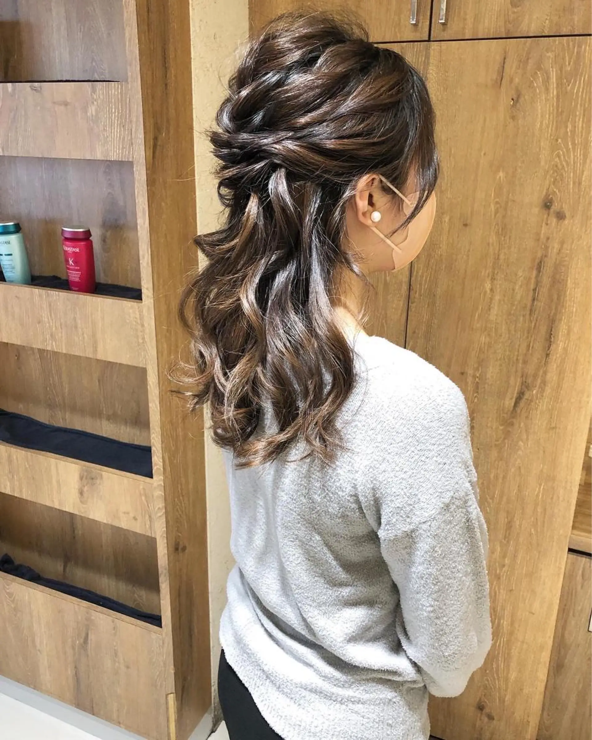 セミロング ヘアアレンジ ハーフアップ 【ディレクター 🧸🤍田澤　唯那】のヘアスタイル