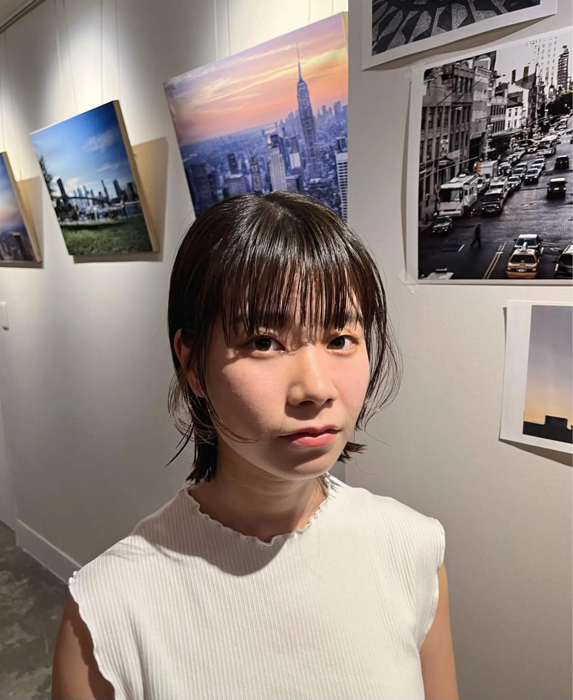 ミディアム カラー 顔まわりレイヤー レイヤーカット robe 田中 実友のヘアスタイル