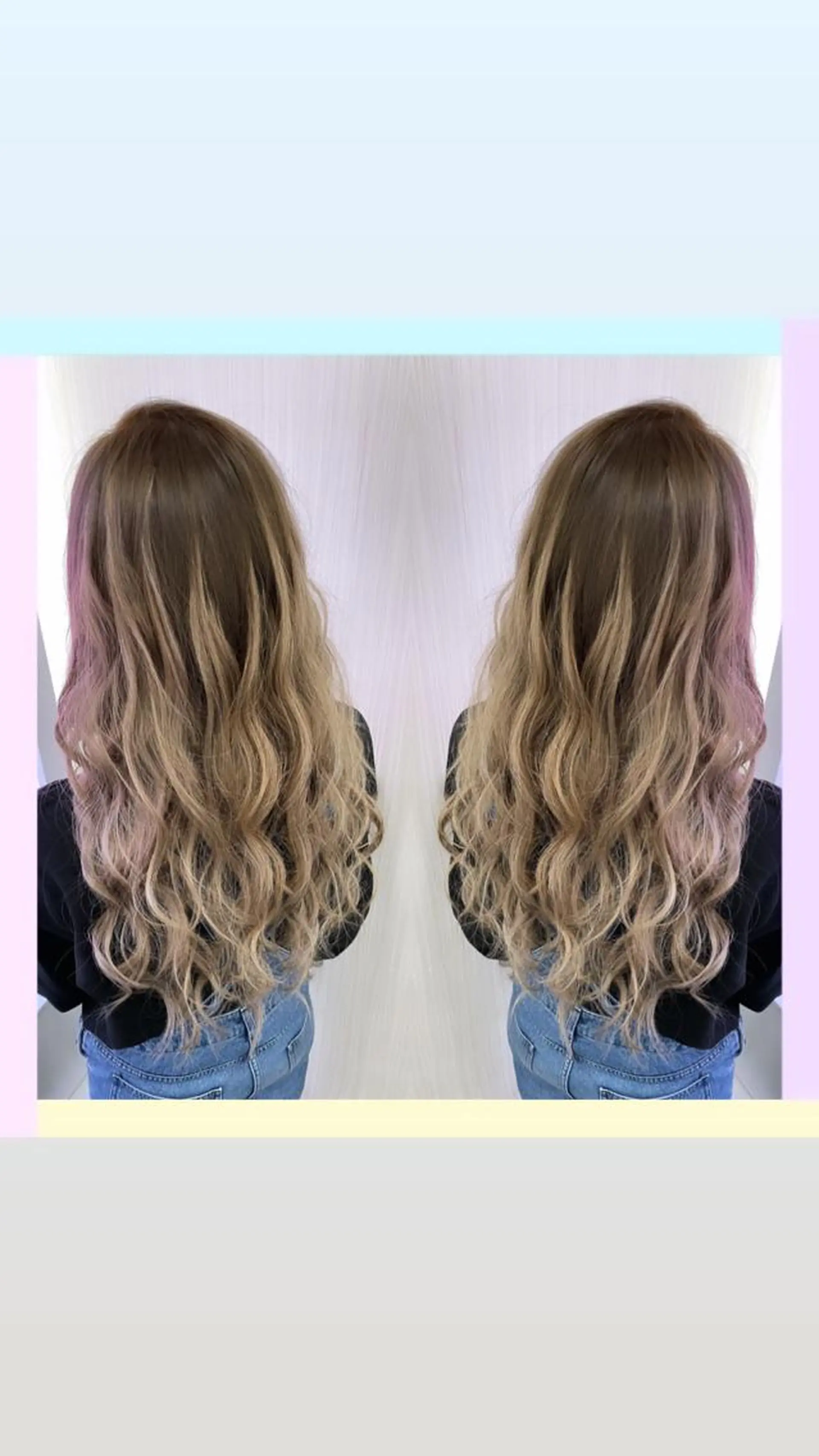 ロング カラー れん/ハイトーン /エクステ/韓国風のヘアスタイル