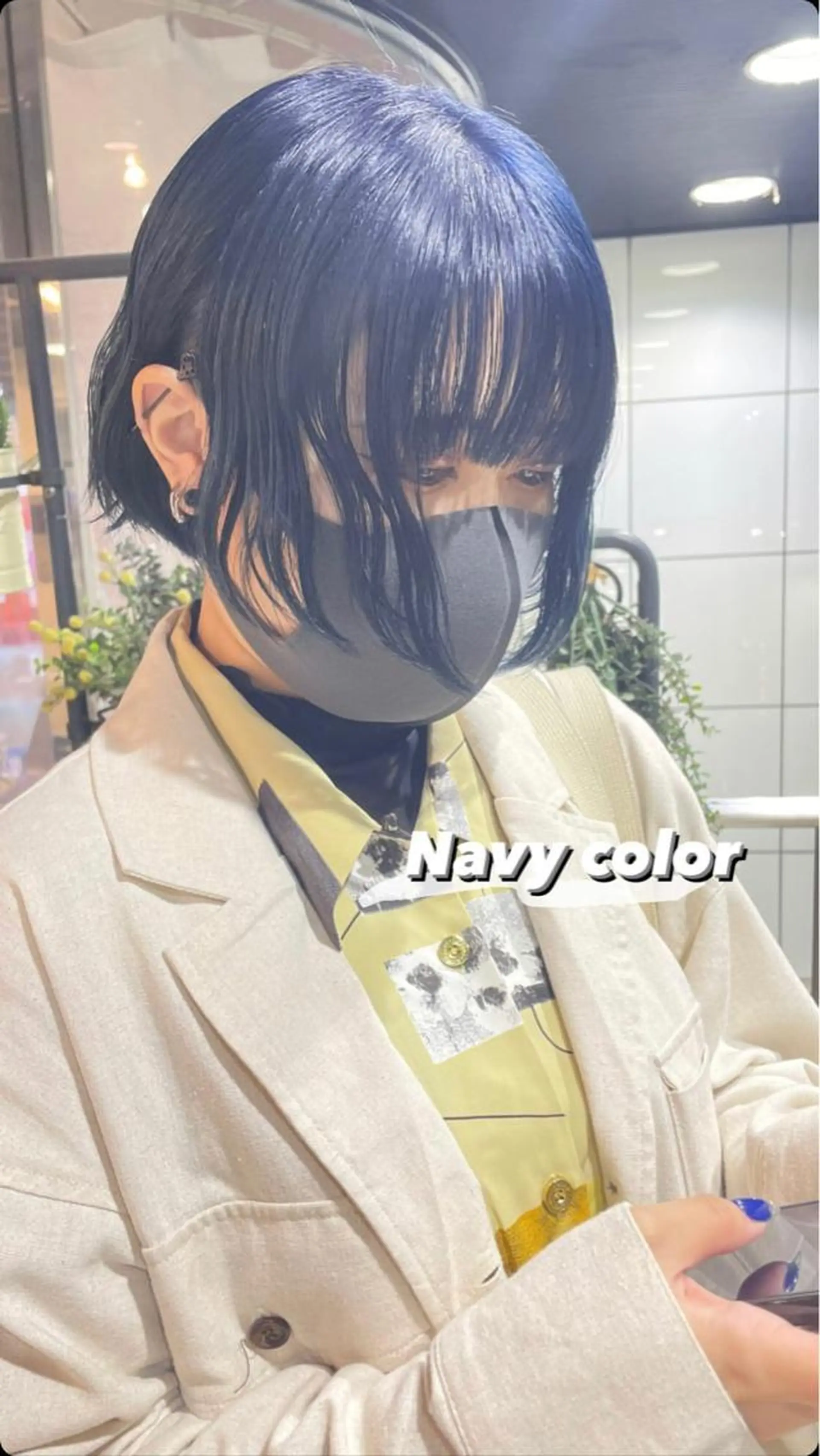 ミディアム カラー ブリーチ ネイビーカラー ヘアカラー トリートメント 韓国ヘア🦋 MIYUのヘアスタイル