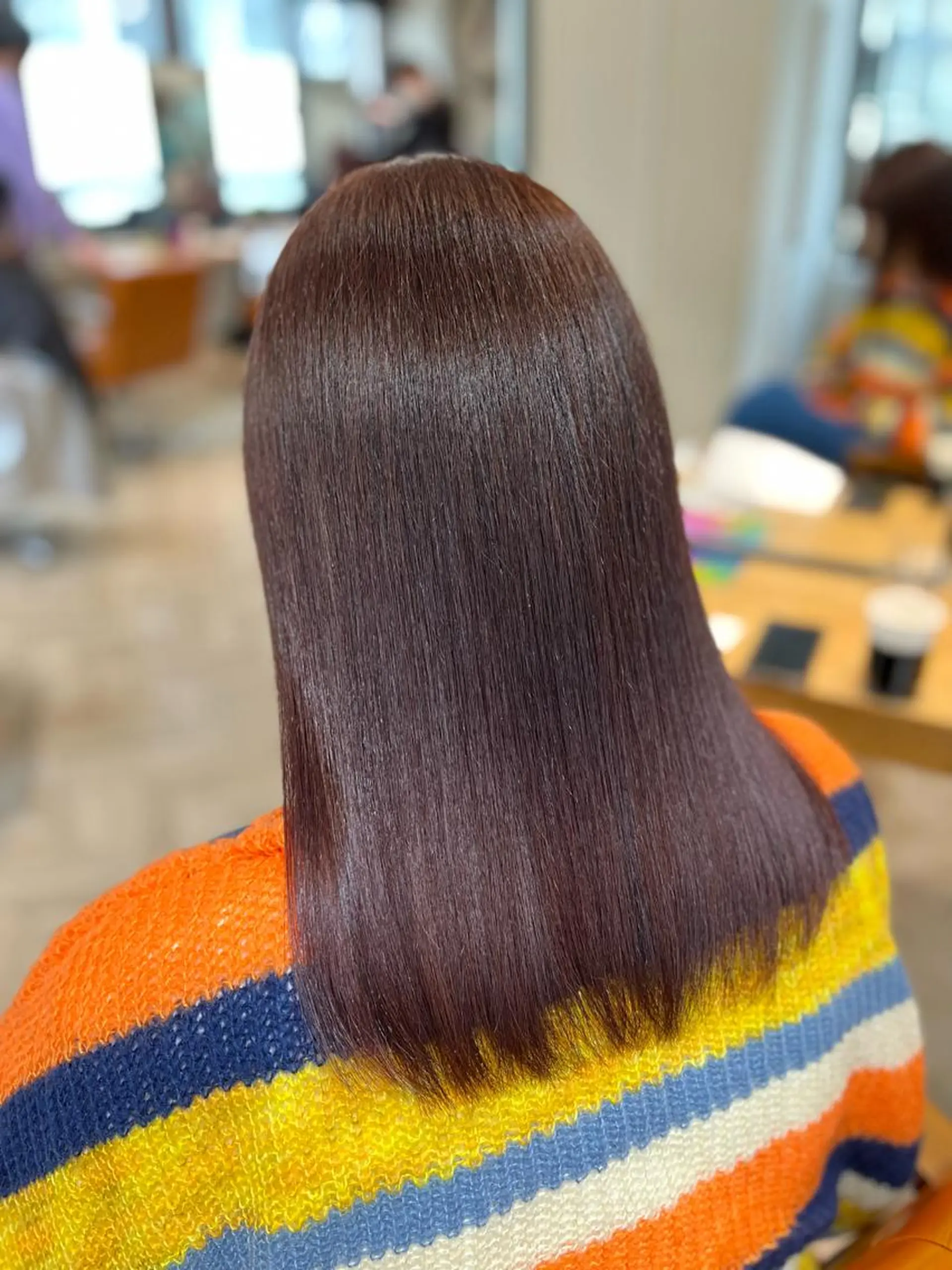 ロング カット 縮毛矯正 ✨️極艶髪質改善✖️ クロスパーマ✨のヘアスタイル