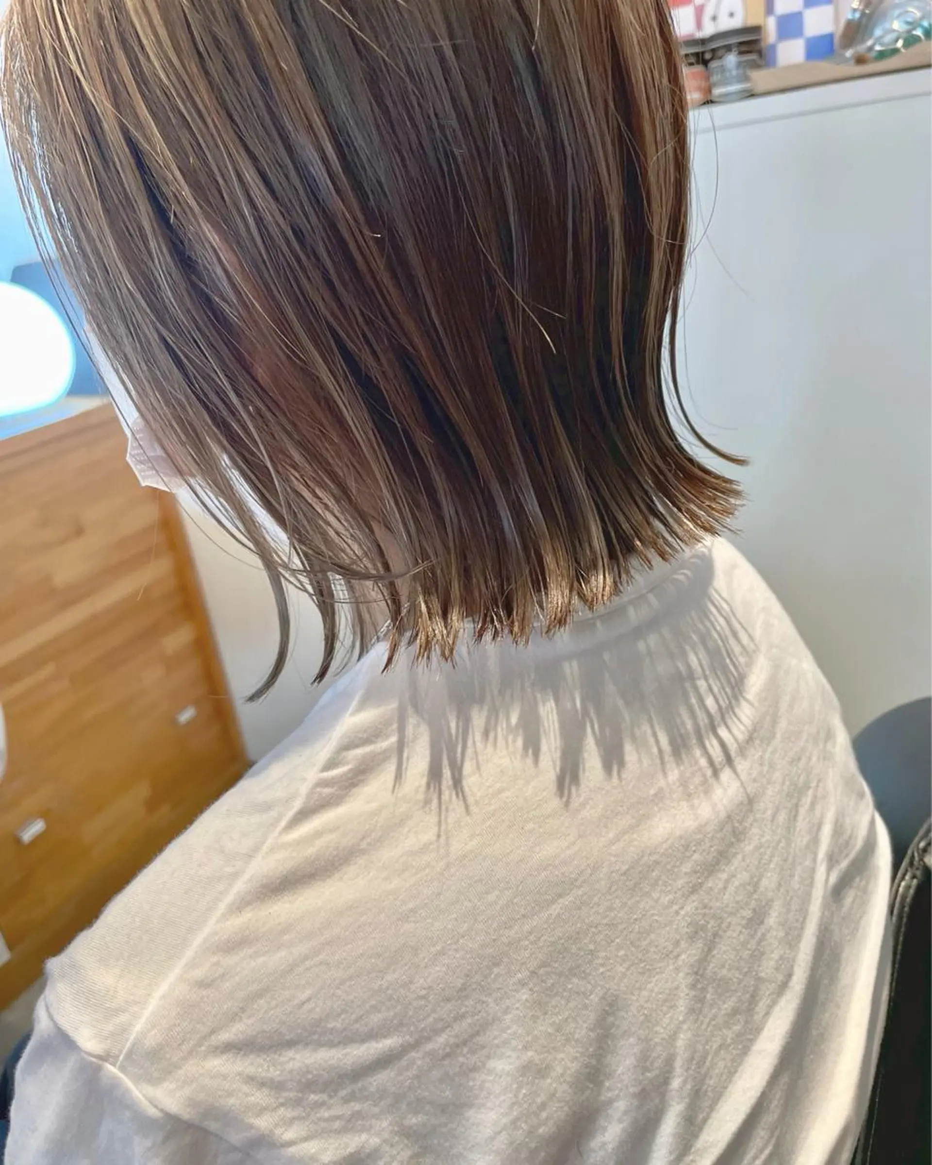 ミディアム カラー ハイライトカラー ハイライト カット ヘアカラー トリートメント 通い続けられるサロン ママ美容師　明日香のヘアスタイル