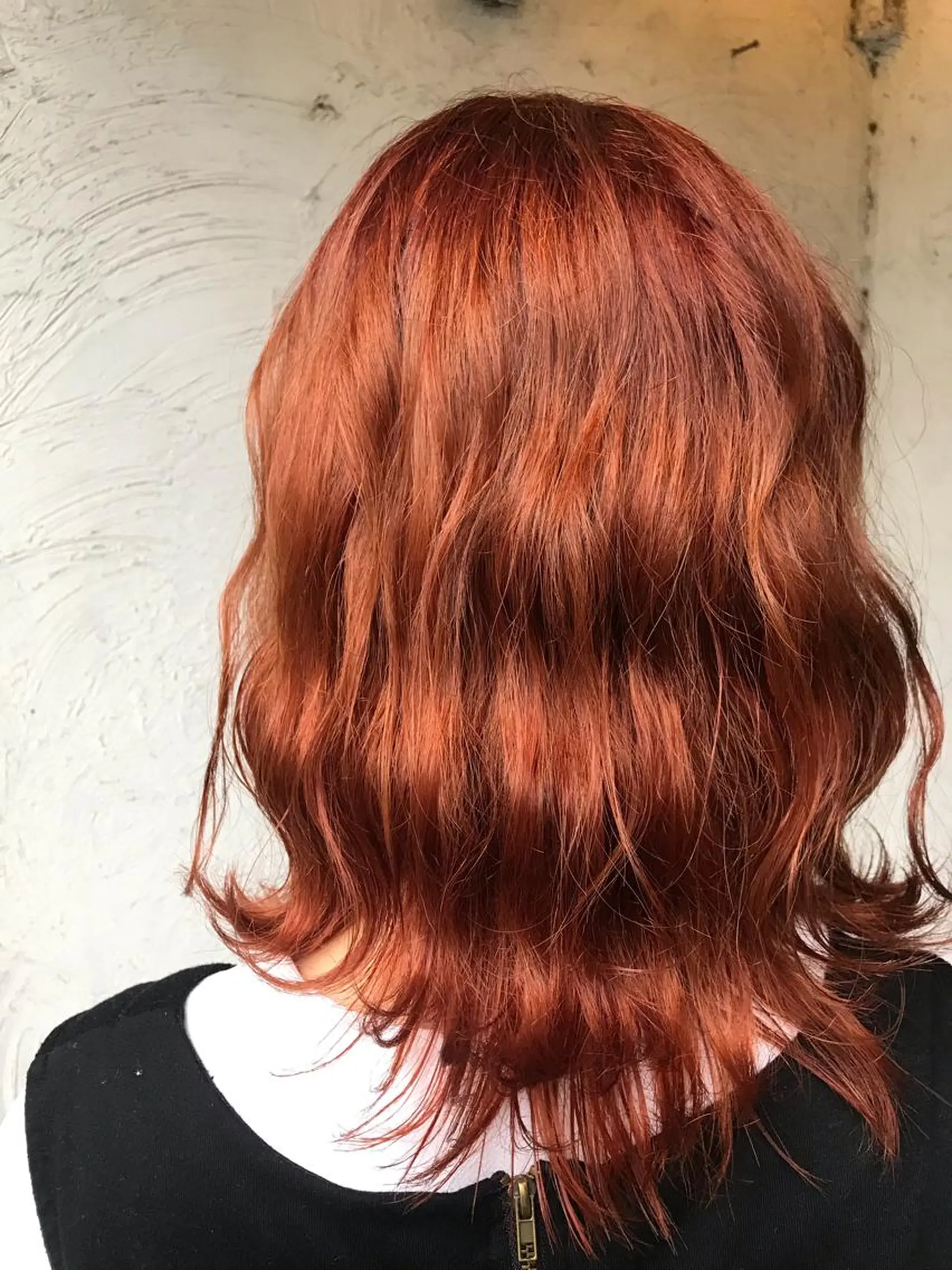 ロング カラー ダブルカラー オレンジ レッドカラー トリートメント お任せヘア☘️☘️ 及川渚のヘアスタイル