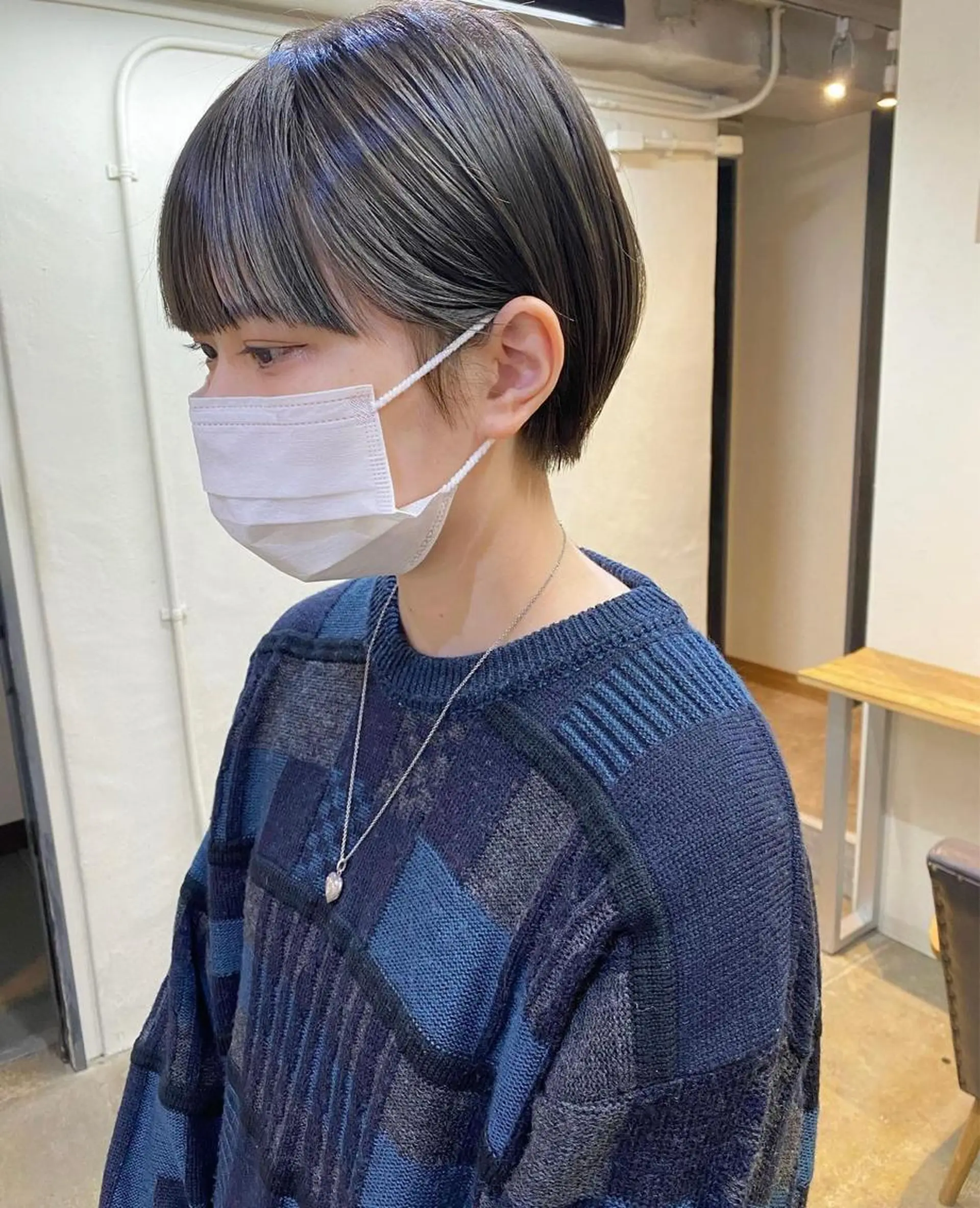 ショート カラー パーマ ヘアアレンジ メンズ キッズ ネイル マツエク・マツパ アイブロウ ブルーカラー ブルーグレー ブルー 🧼柴田 健太郎🧼のヘアスタイル