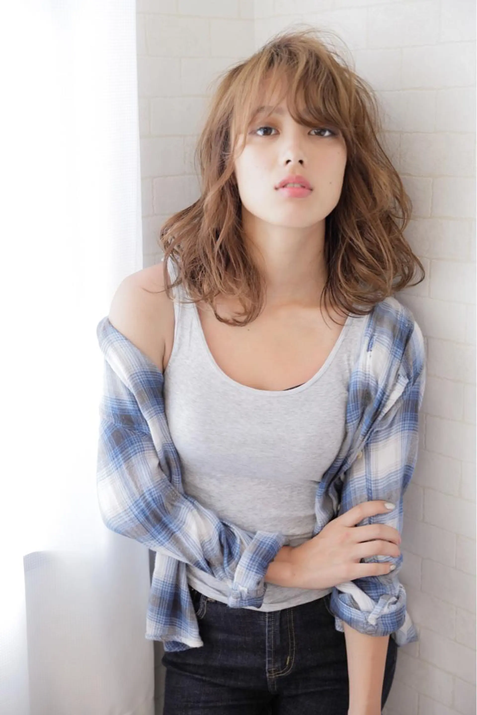 セミロング 神野 雅樹のヘアスタイル