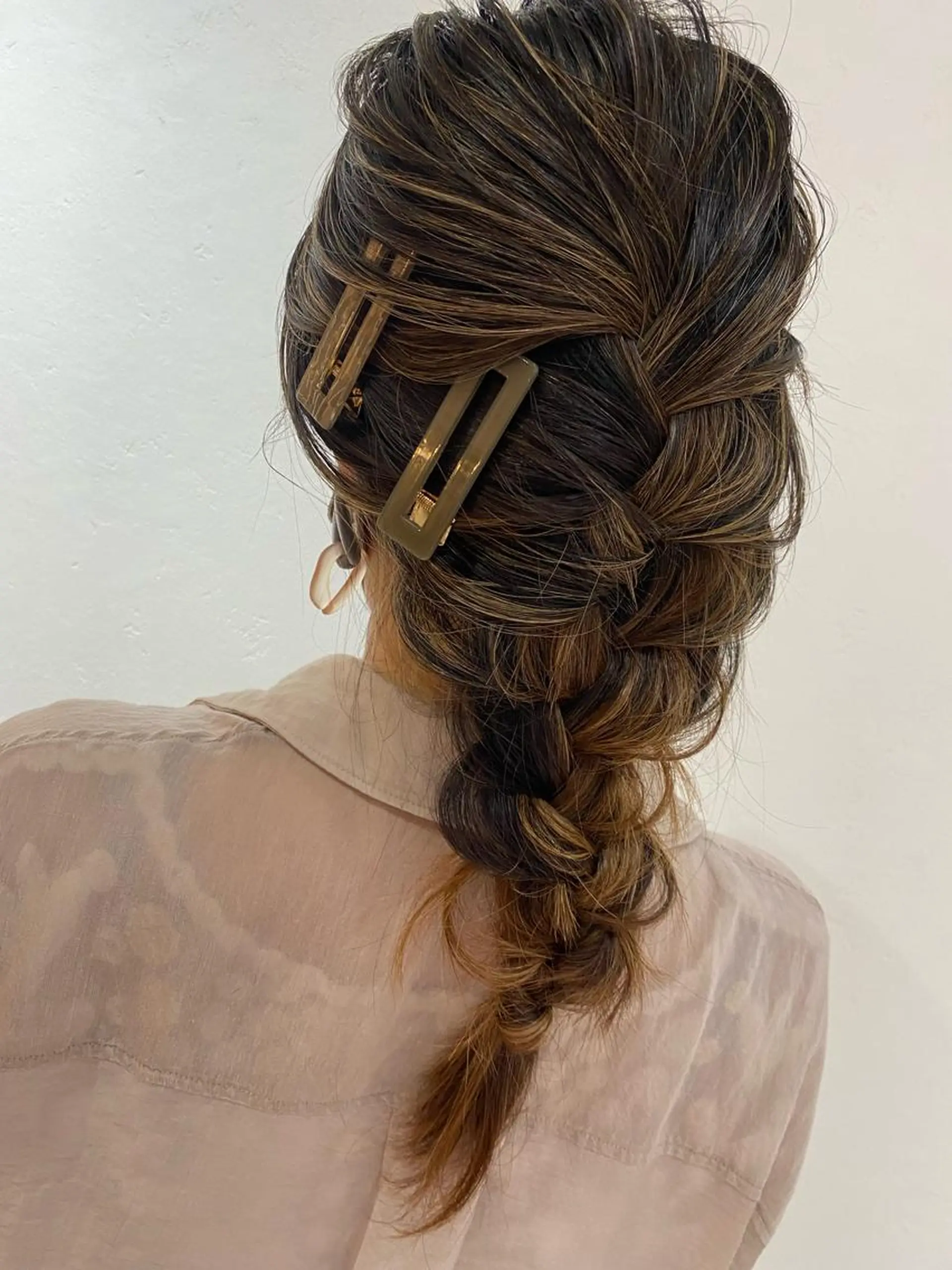 セミロング ヘアカラー みずの ゆきなのヘアスタイル